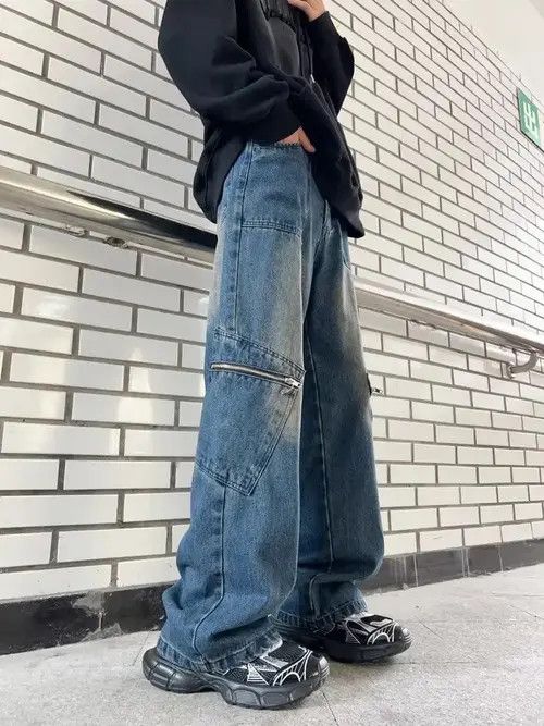 Jean Washed cargo pants jeans y2k Size US 32 / EU 48 - 4 Thumbnail