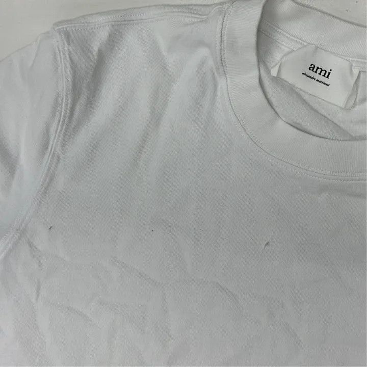 AMI AMIPARIS Logo Print White Crew Neck Tee -2507 Size US XS / EU 42 / 0 - 4 Thumbnail