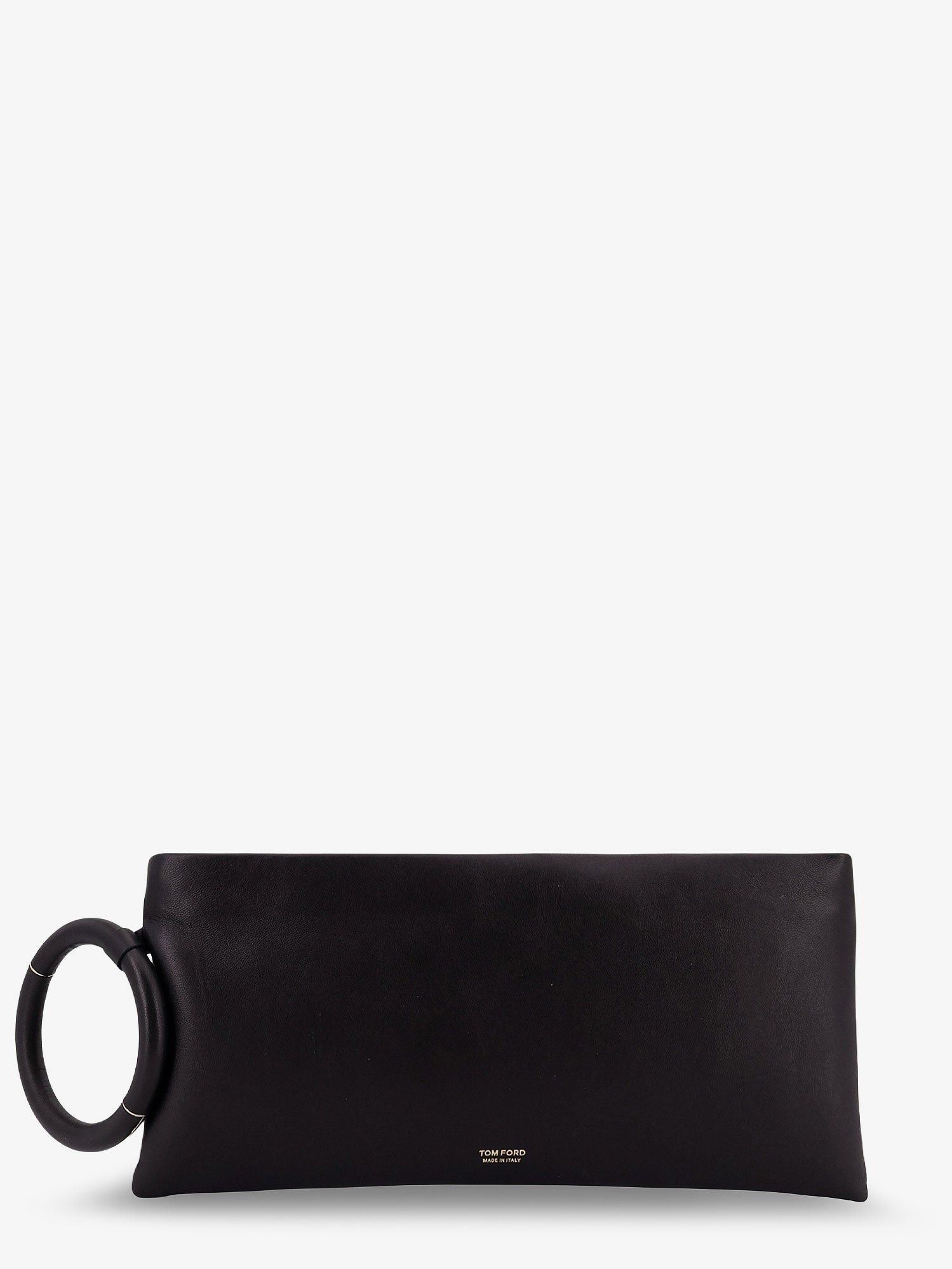 Tom Ford Aura Leather Clutch Bag With Lettering Logo On The Front Size ONE SIZE - 1 Thumbnail