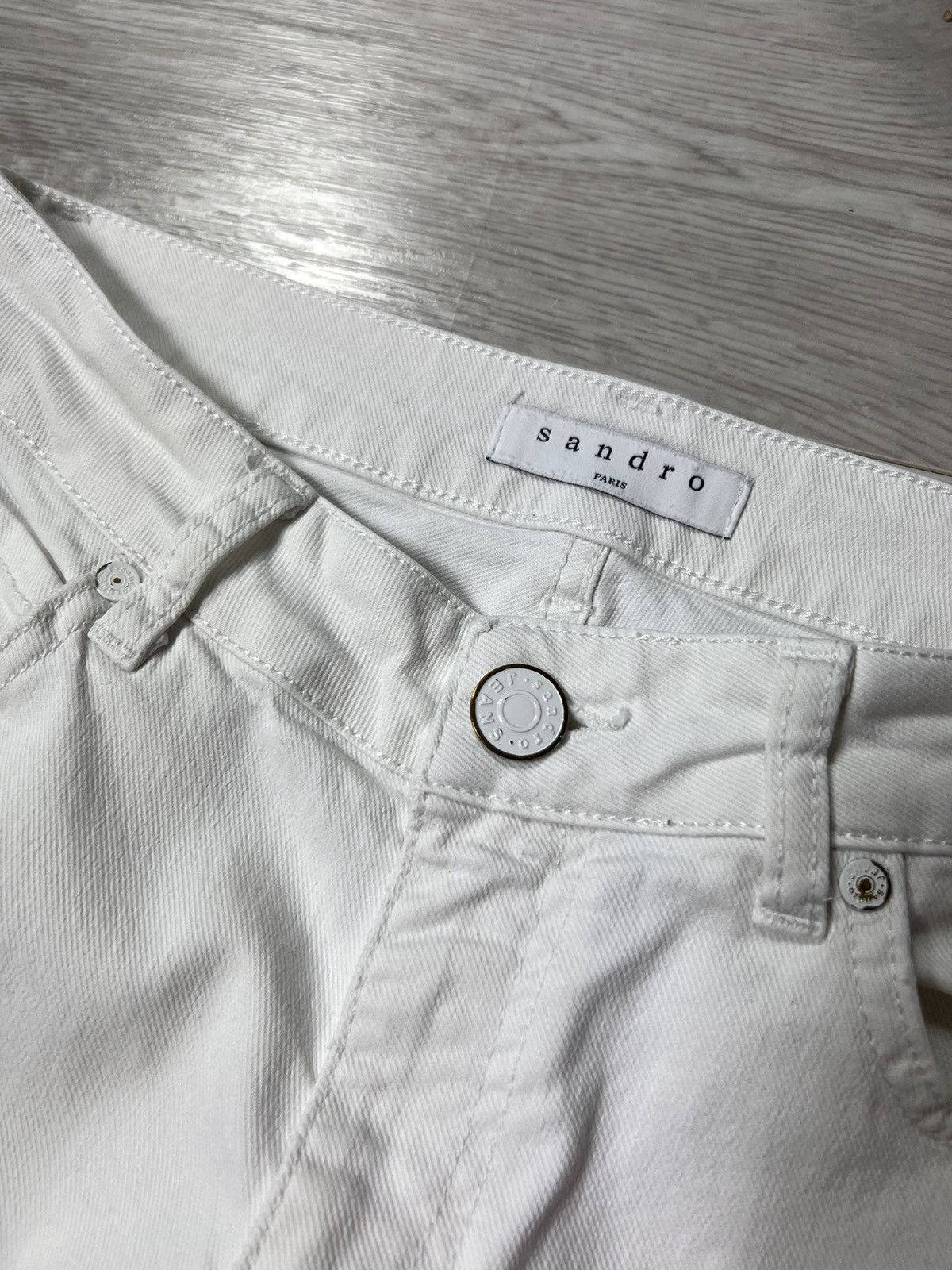 Sandro Sandro Paris White Denim Pants / Jeans Size 26" / US 2 / IT 38 - 5 Thumbnail