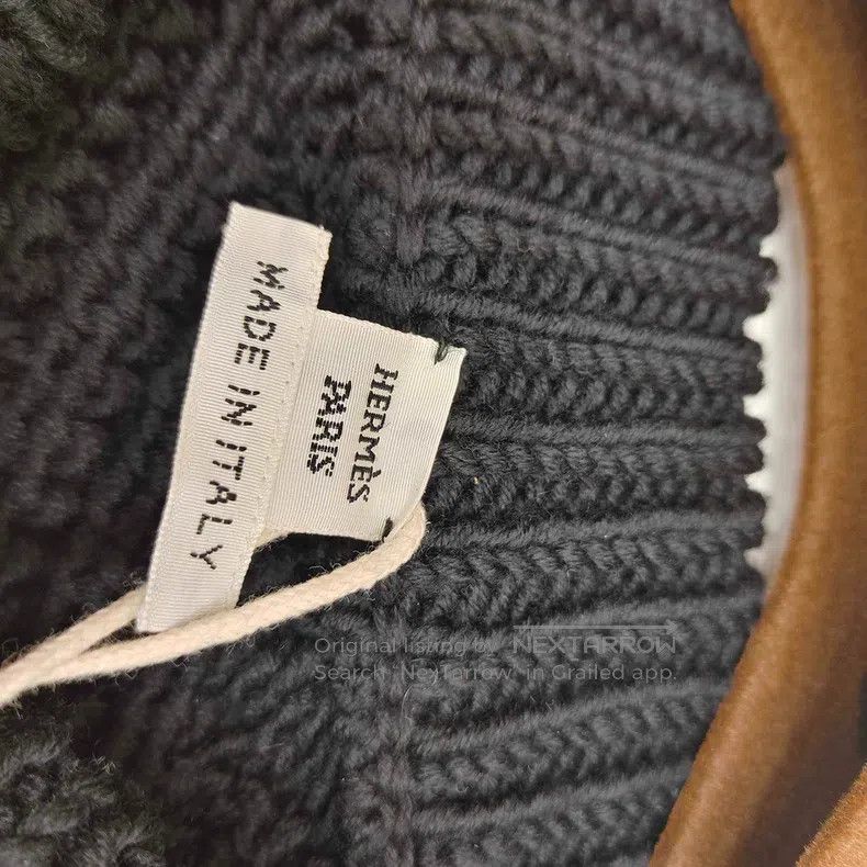 Hermes Hermes Black wool chunky knit off-the-shoulder sweater Size XS / US 0-2 / IT 36-38 - 4 Thumbnail