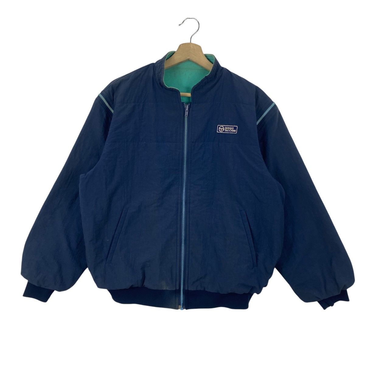 Sergio Tacchini Vintage SERGIO TACCHINI Reversible Bomber Jacket Full Zip Size US XL / EU 56 / 4 - 5 Thumbnail