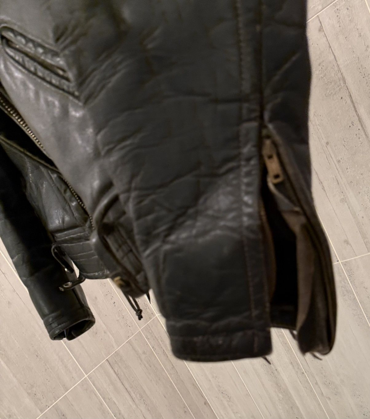 Sears Title: VTG 1950s Leather Motorcycle Jacket w/ Serval Zipper Size US L / EU 52-54 / 3 - 8 Thumbnail