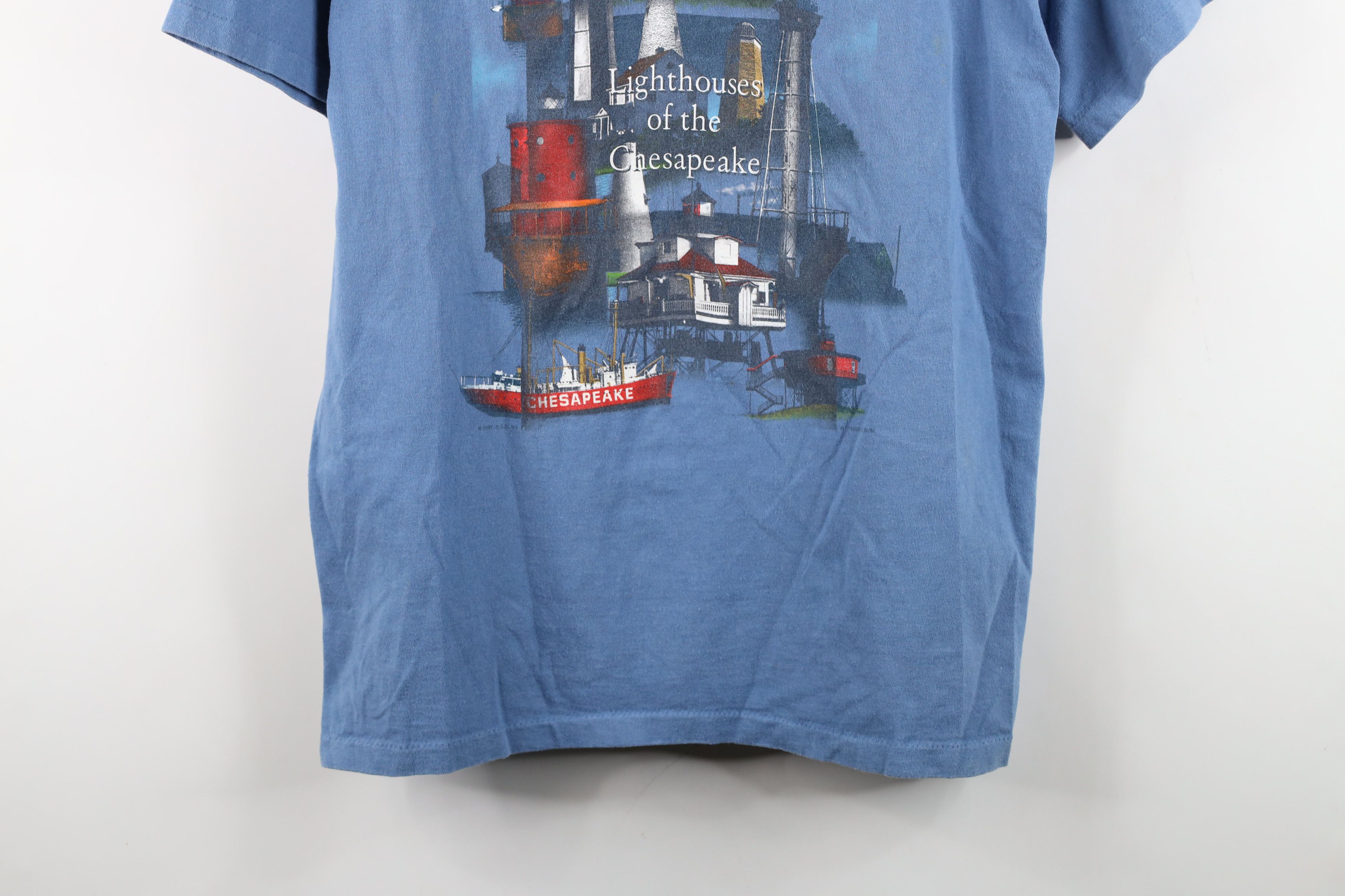 Vintage Vintage 90s Lighthouses of the Chesapeake T-Shirt Cotton Size US L / EU 52-54 / 3 - 3 Thumbnail