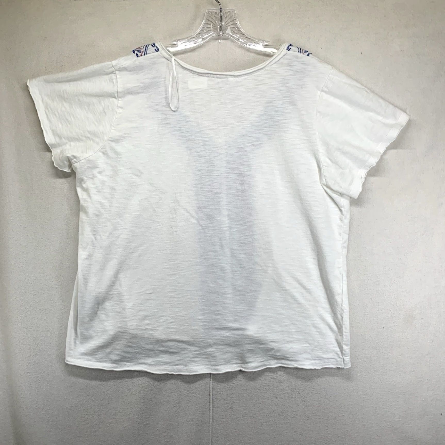 Vintage VINTAGE Knox Rose Women's Blouse 2XL Short Sleeve Floral Embroidered Bohemian Cotton Modal Sheer All Seasons Size XXL / US 16-18 / IT 52-54 - 2 Thumbnail