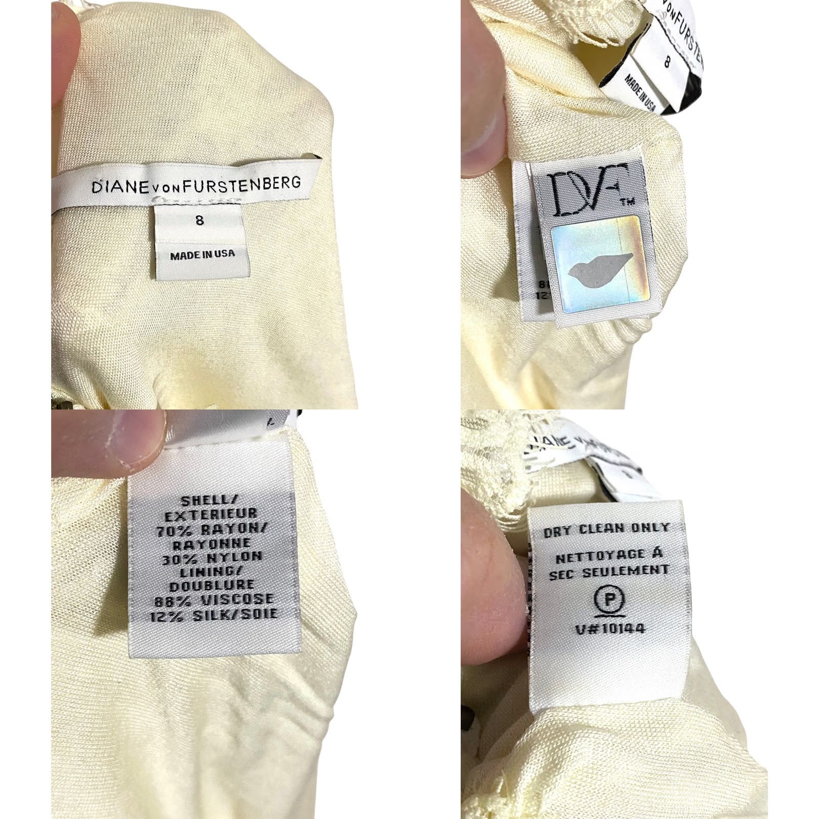 Diane von Furstenberg Diane von Furstenberg Zarita Cream Lace Shift Dress 8 Sheer Elegant Fairy Glam Dress Size M / US 6-8 / IT 42-44 - 8 Thumbnail
