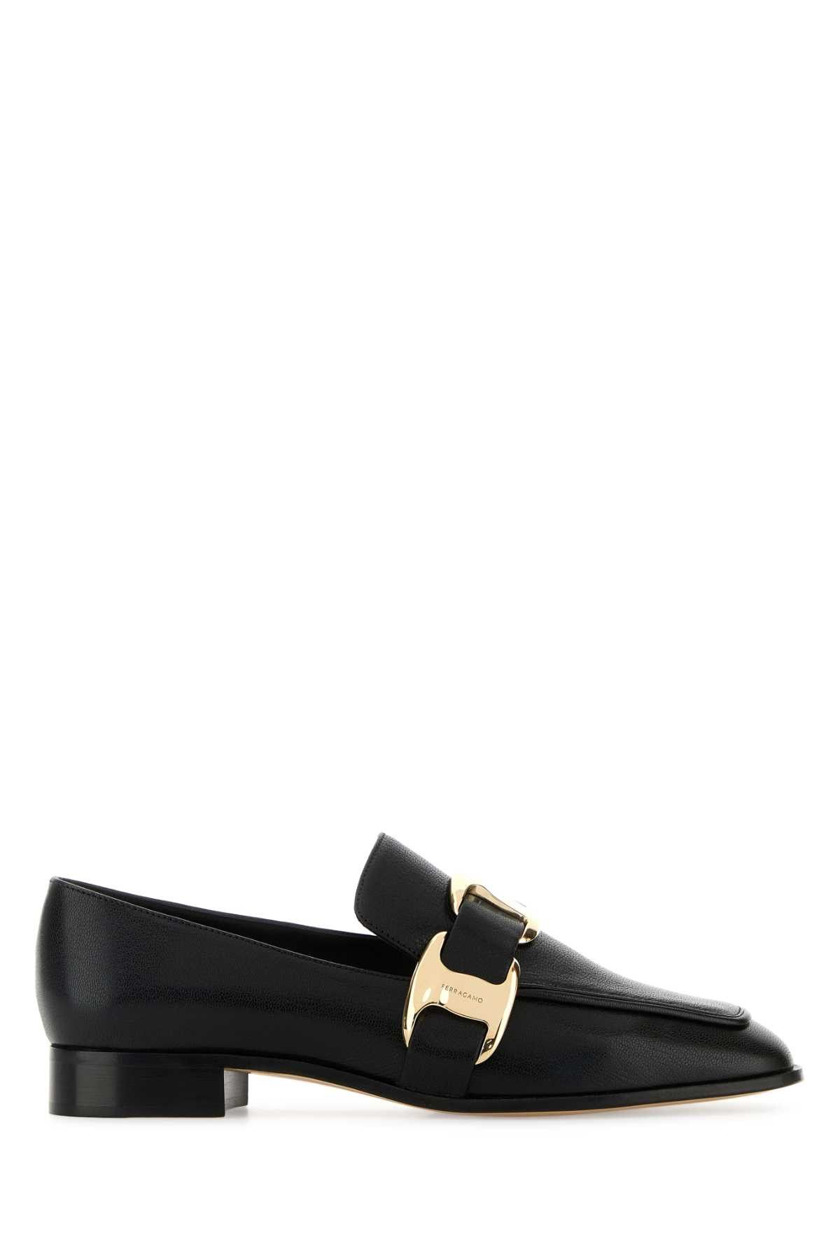 Salvatore Ferragamo Black Leather Limania Loafers Size US 5.5 / IT 35.5 - 1 Thumbnail