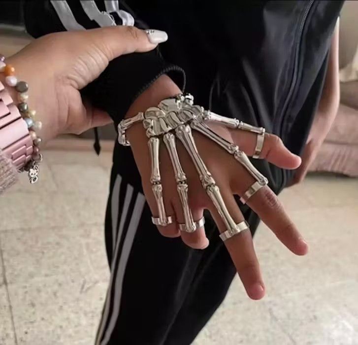 Japanese Brand × Vintage Exo-Skeleton Hand Jewelry Silver Adjustable Formal Accessory Size ONE SIZE - 2 Thumbnail