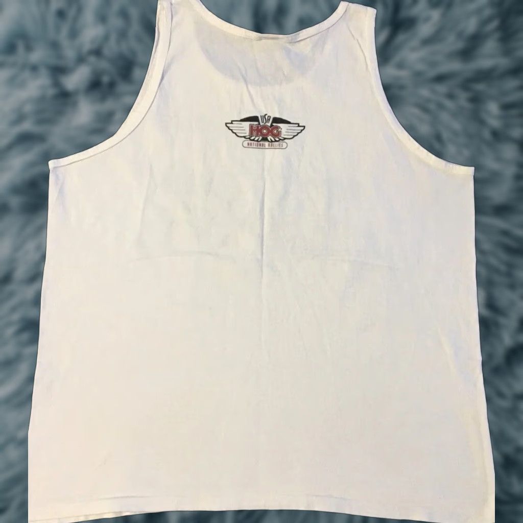 Harley Davidson VINTAGE Harley Davidson T-Shirt 2XL White Slim Tailored Tank Top Men 90s Grunge Biker USA Portland Maine Event Rhode Island? Size US XXL / EU 58 / 5 - 1 Thumbnail