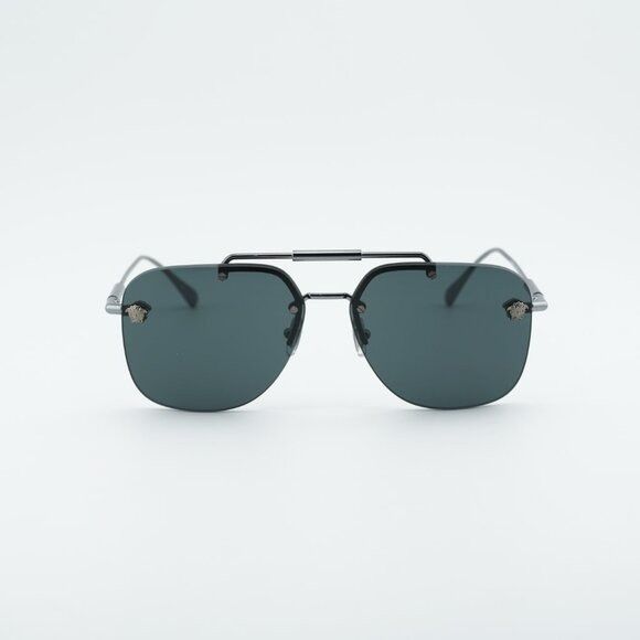 Versace Versace VE2296 100187 Sunglasses Gunmetal Aviator Frame Size ONE SIZE - 2 Thumbnail