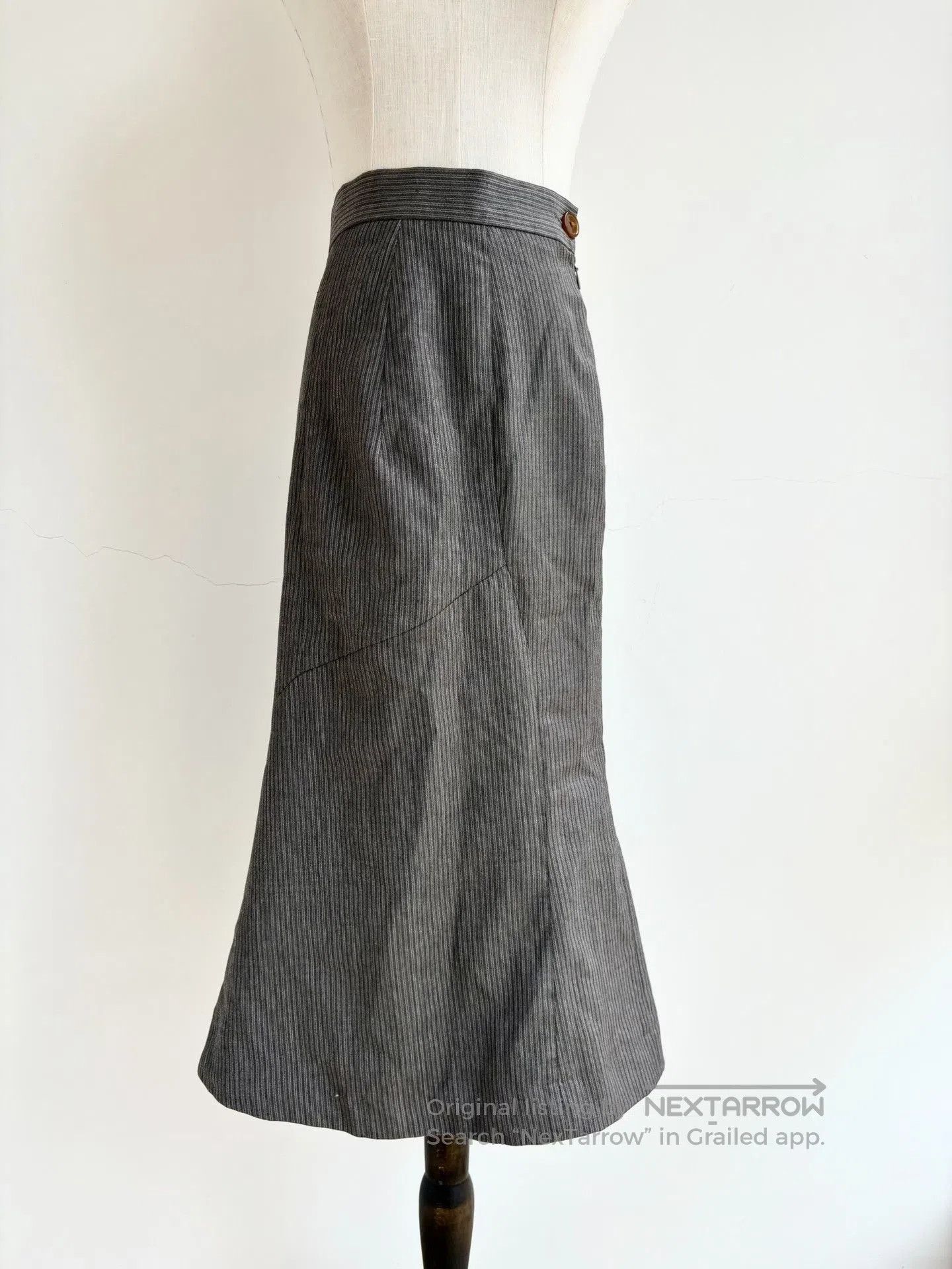 Vivienne Westwood Vivienne Westwood Gray Striped Fishtail Skirt. Size 39" - 1 Thumbnail