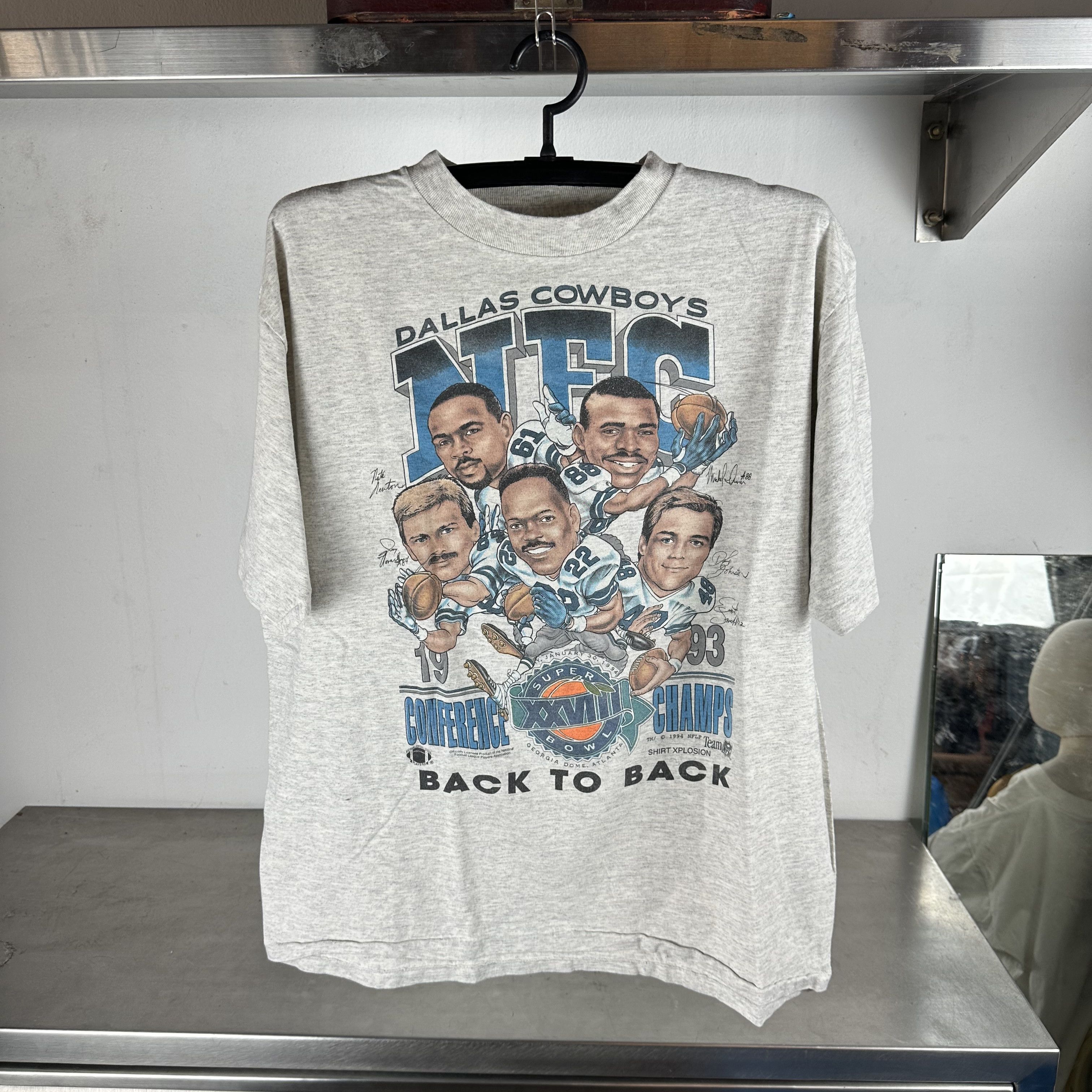 Vintage ​1993 Dallas Cowboys NFC Conference Champs Caricature Tee Size US XL / EU 56 / 4 - 1 Thumbnail
