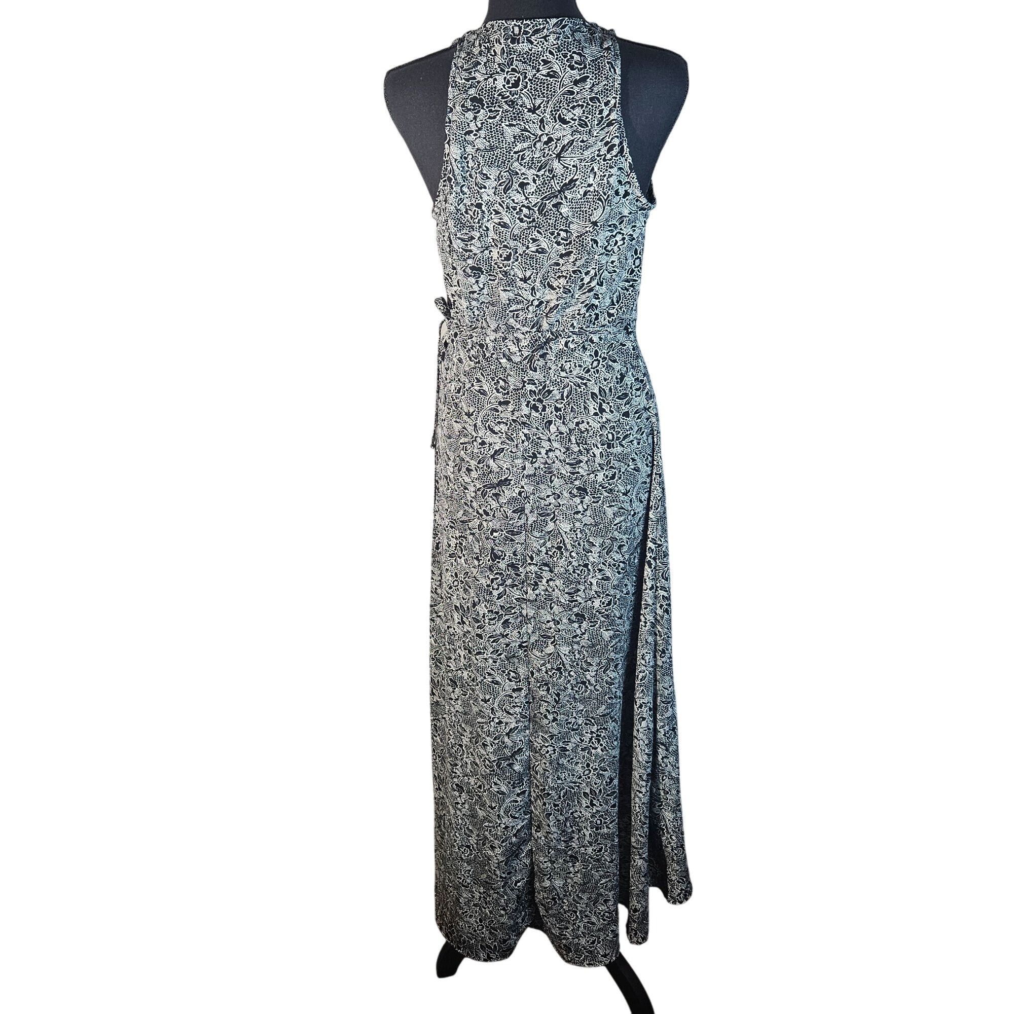 Abercrombie & Fitch Abercrombie & Fitch Black Floral Wrap Dress Small Sleeveless Size S / US 4 / IT 40 - 2 Thumbnail