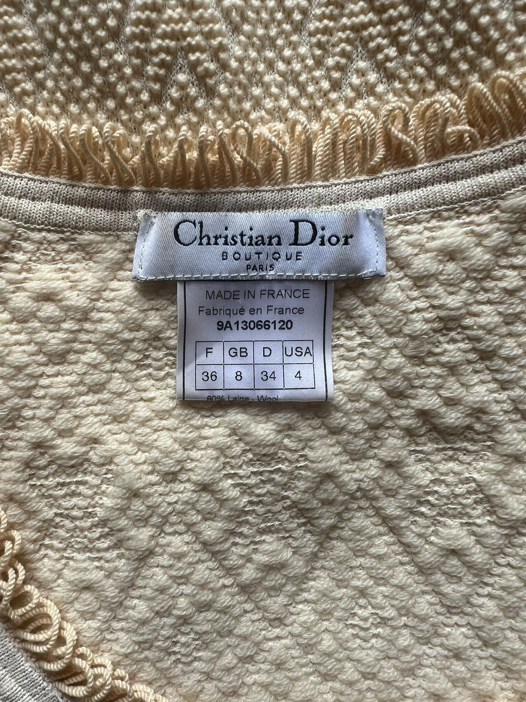 Dior Christian Dior 1999 Beige Textured Knit Dress Size S / US 4 / IT 40 - 6 Thumbnail