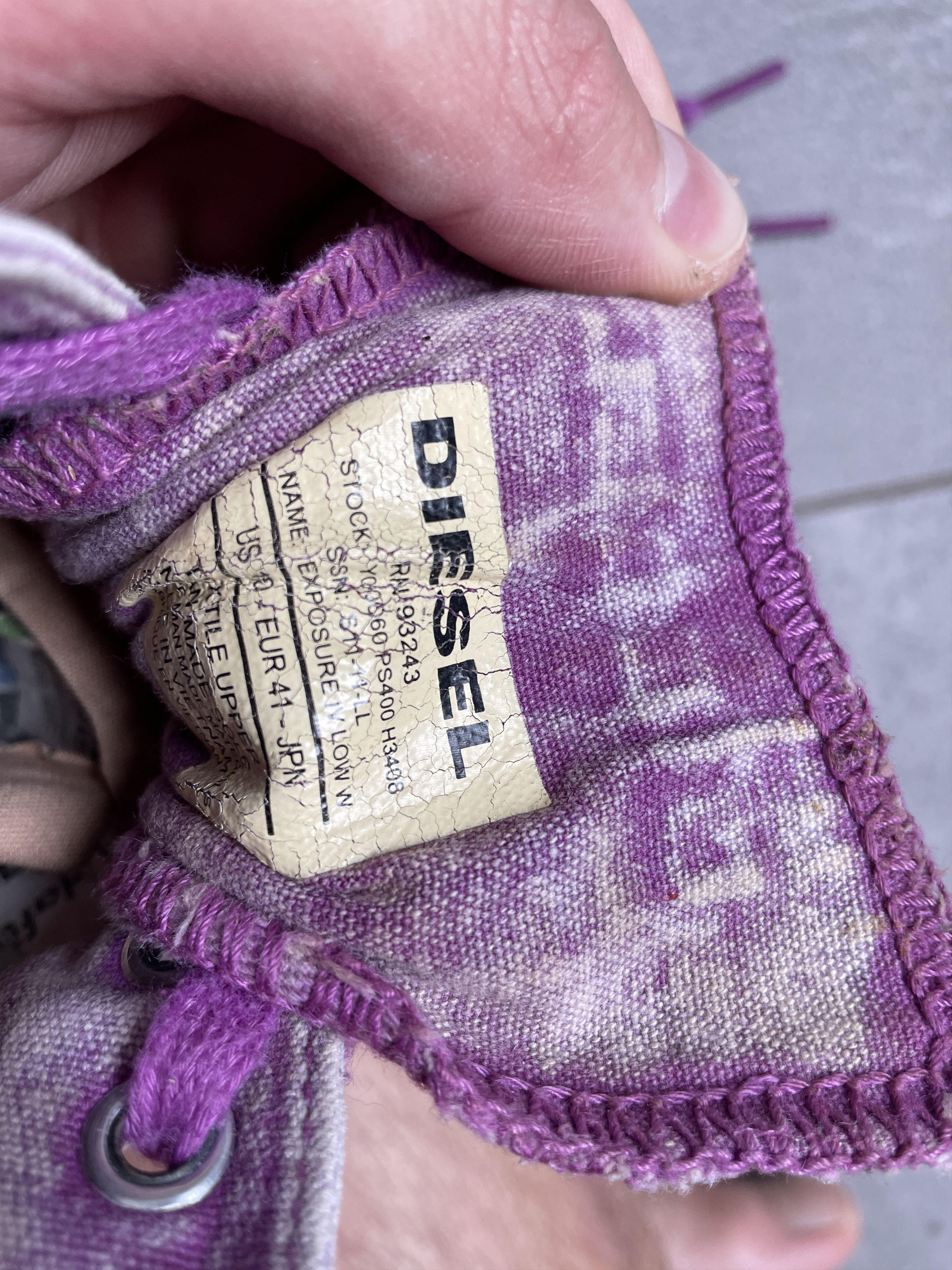 Diesel DIESEL PURPLE DENIM Y2K DISTRESSED SNEAKERS Size US 8 / EU 41 - 9 Thumbnail