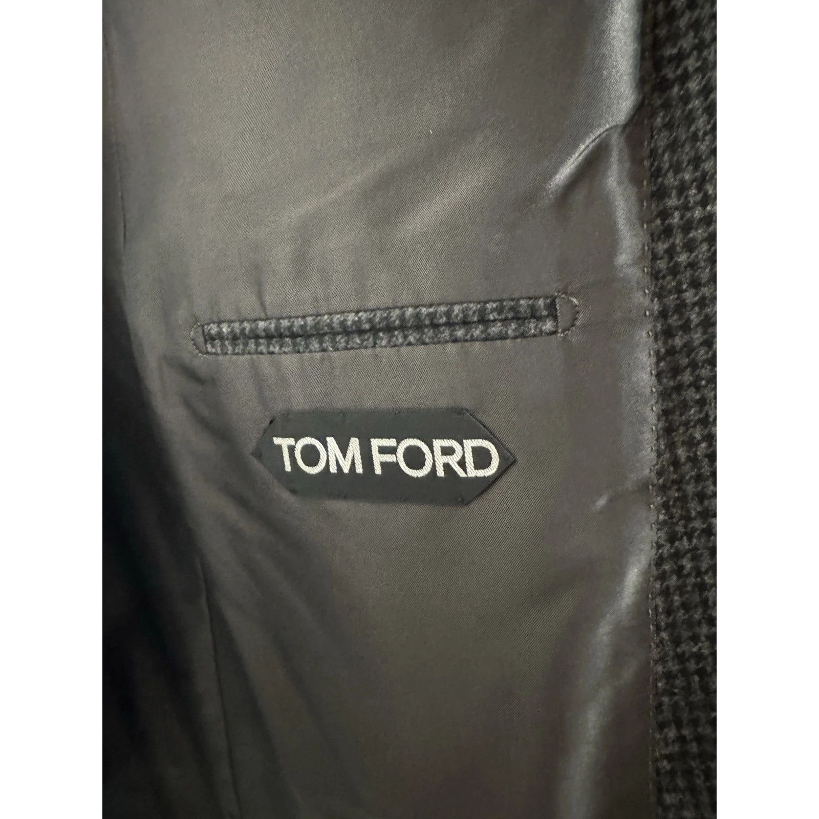 Tom Ford Tom Ford Gray Houndstooth Tweed Peak Lapel Sportcoat 54 44R Size 44R - 9 Thumbnail