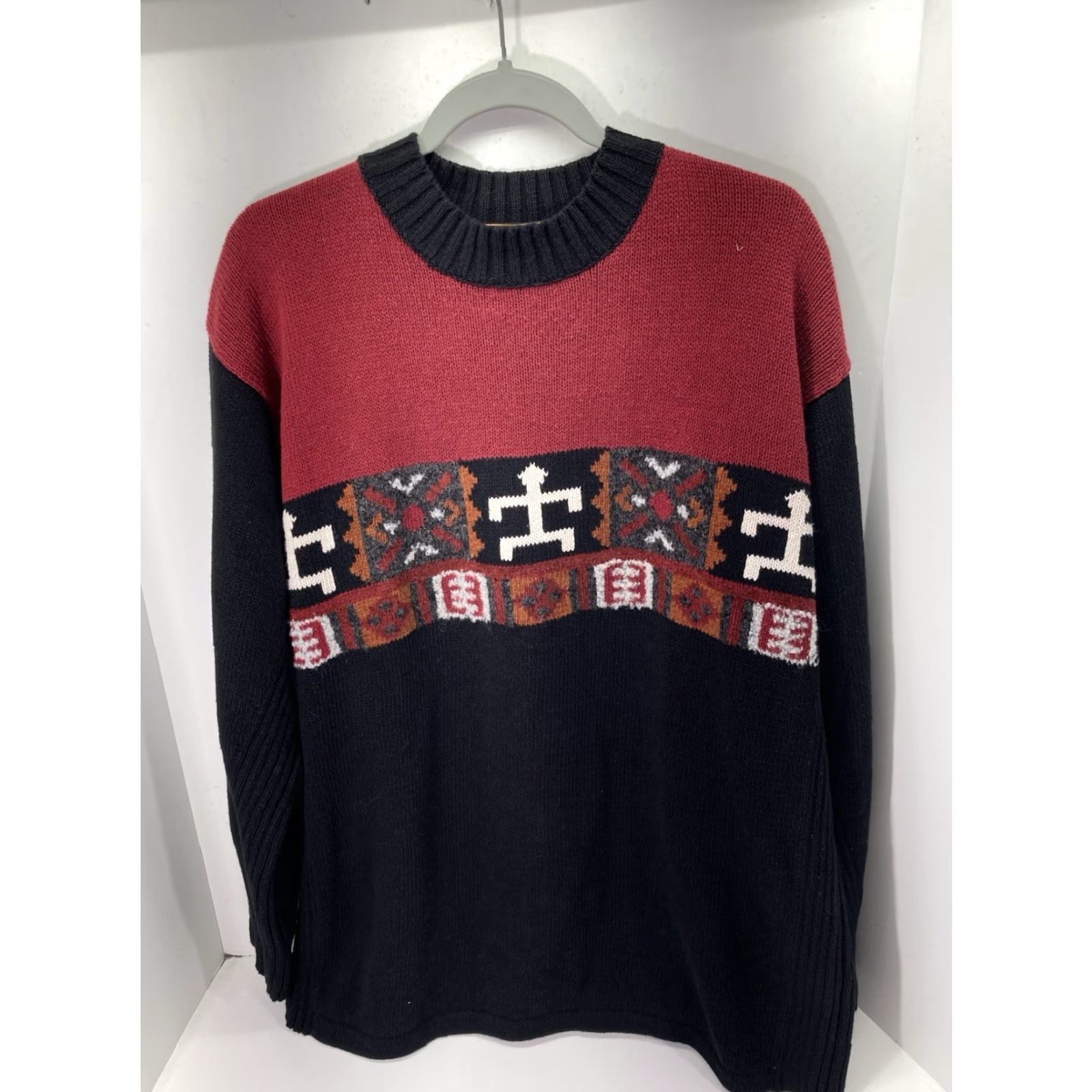 Vintage VINTAGE Aztec Tribal Sweater Men L Black Long Sleeve Cotton Pullover 1999 Men Mens Size US L / EU 52-54 / 3 - 2 Thumbnail