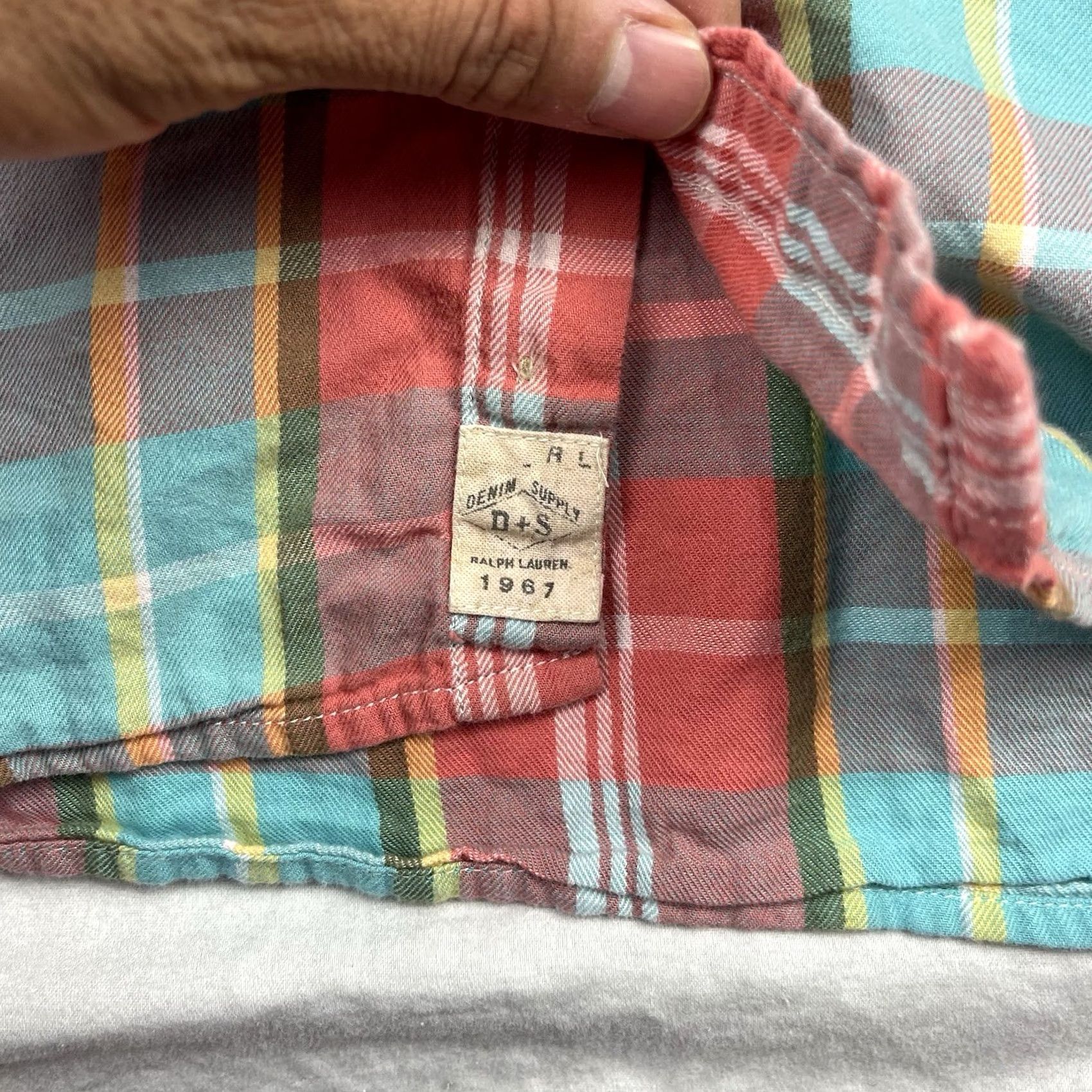 Vintage Denim & Supply Ralph Lauren Shirt Mens 2XL Pink Plaid Button-Up Kore Madras Pocket Casual Preppy Console Size US XXL / EU 58 / 5 - 7 Thumbnail