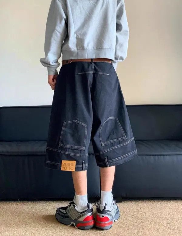 VIBE Inverted Denim Jorts Vintage Style Baggy Hip Hop Party Size US 32 / EU 48 - 1 Thumbnail