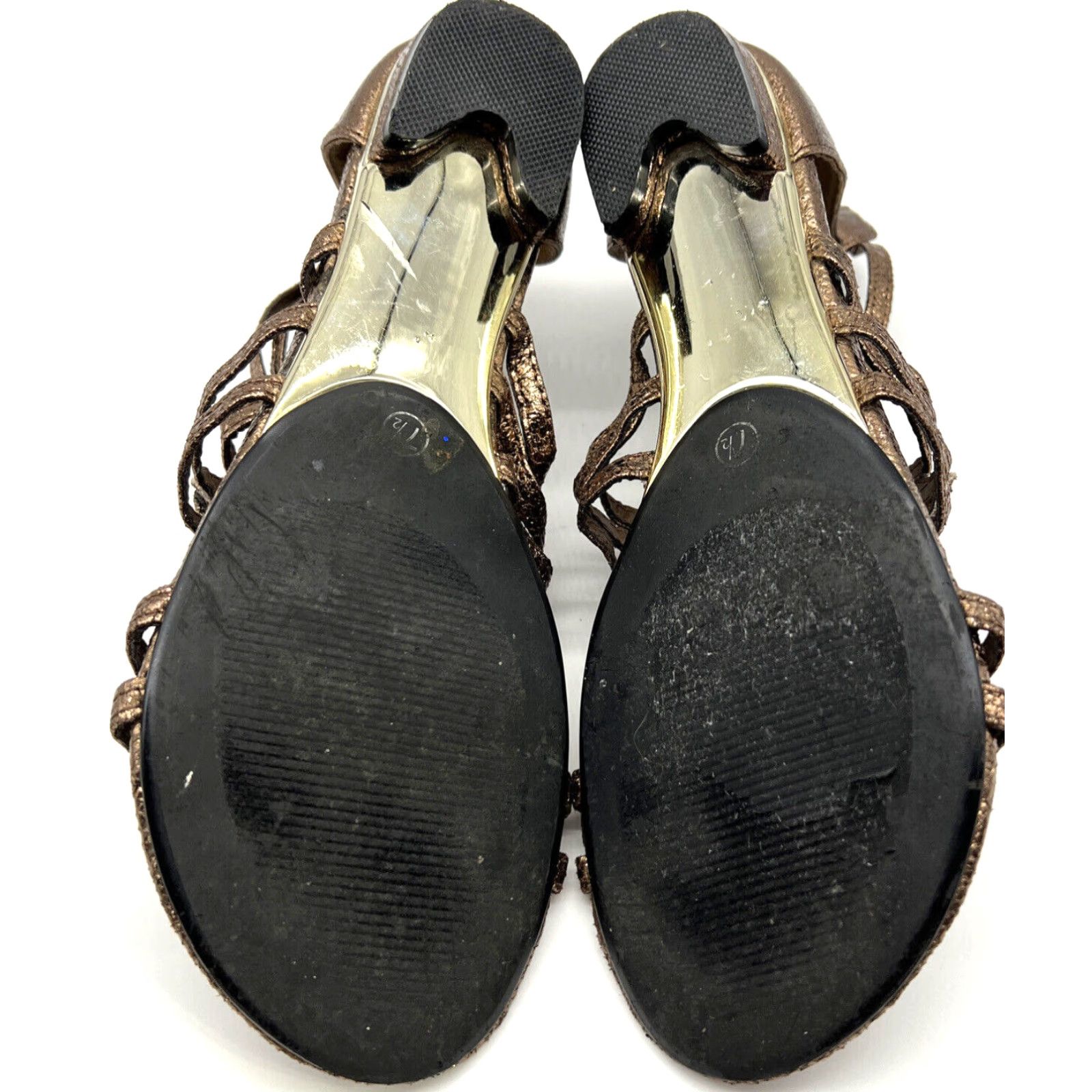 Vintage Two Lips Womens Flat Sandals Open Toe Rhinestone Cross Bronze 7.5 Women Shoes Size US 8 / IT 38 - 6 Thumbnail