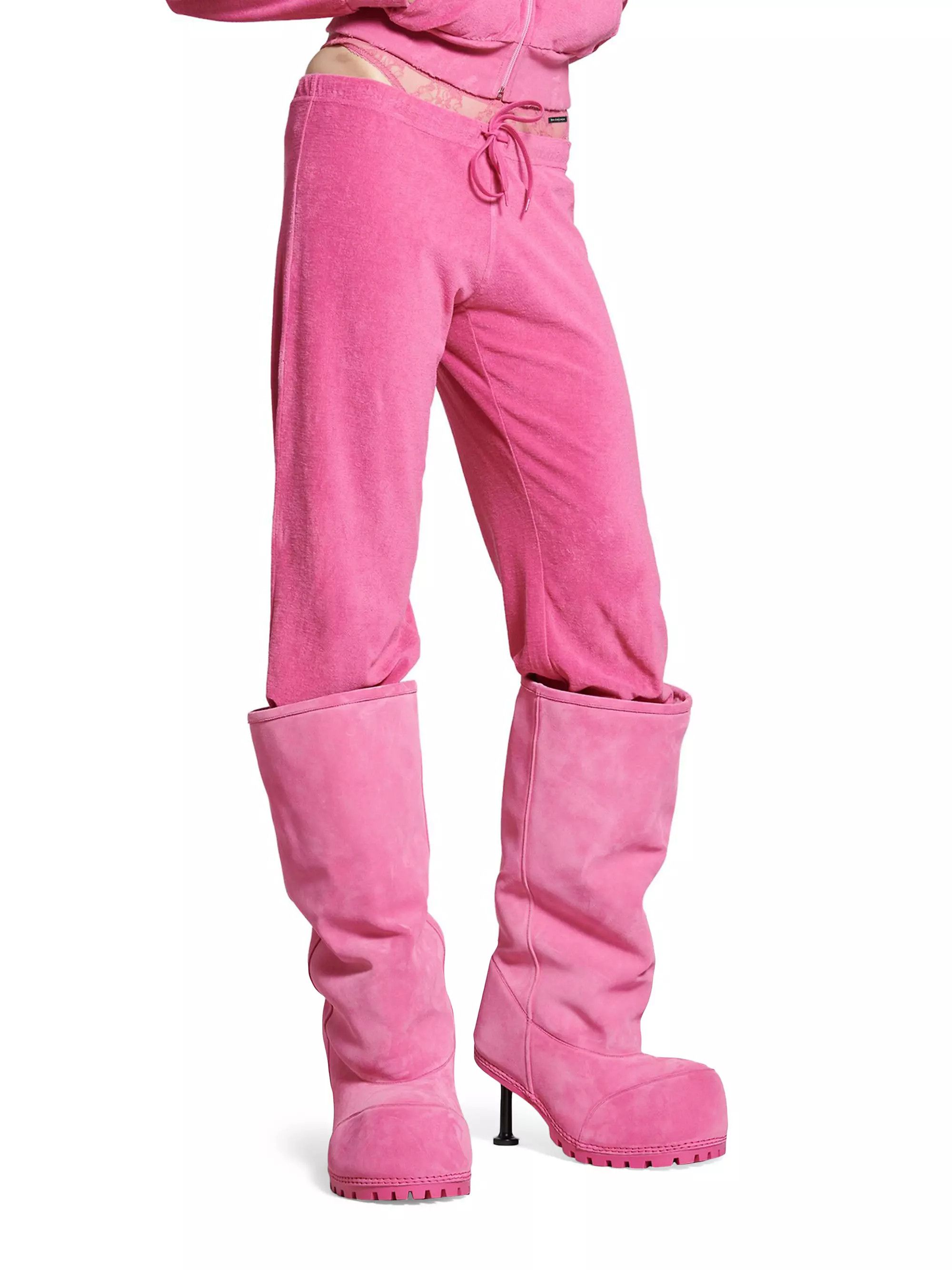 Balenciaga o1bcso1str0525 Low Waist Tracksuit Trouser in Pink Size 26" / US 2 / IT 38 - 6 Thumbnail