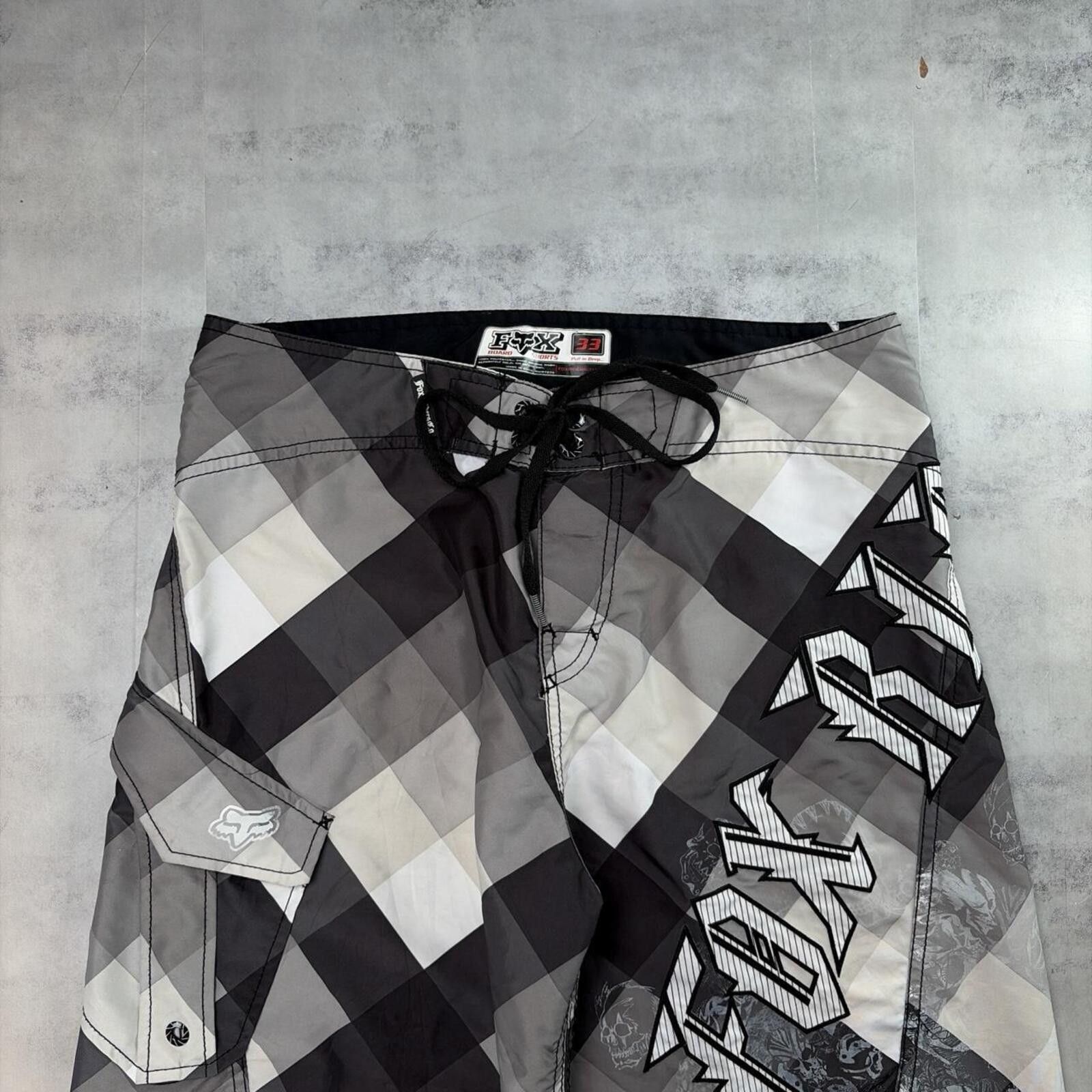 Fox Racing Y2K Fox Racing Grunge Riders Surf Baggy Plaid Board Shorts Size US 33 - 3 Thumbnail