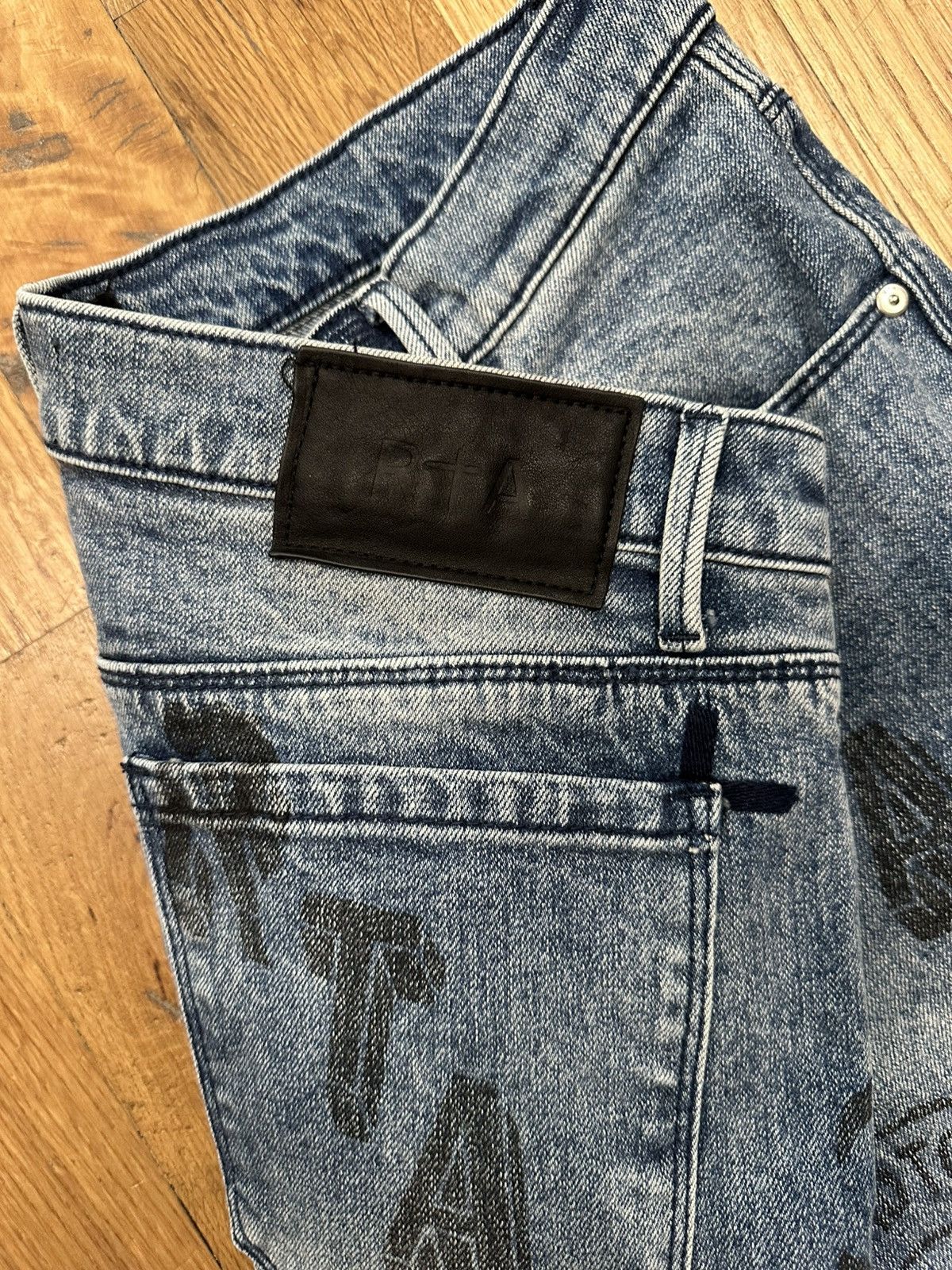 Rta Rta AOP Logos Blue Denim Jeans Size 32 Size US 32 / EU 48 - 4 Thumbnail
