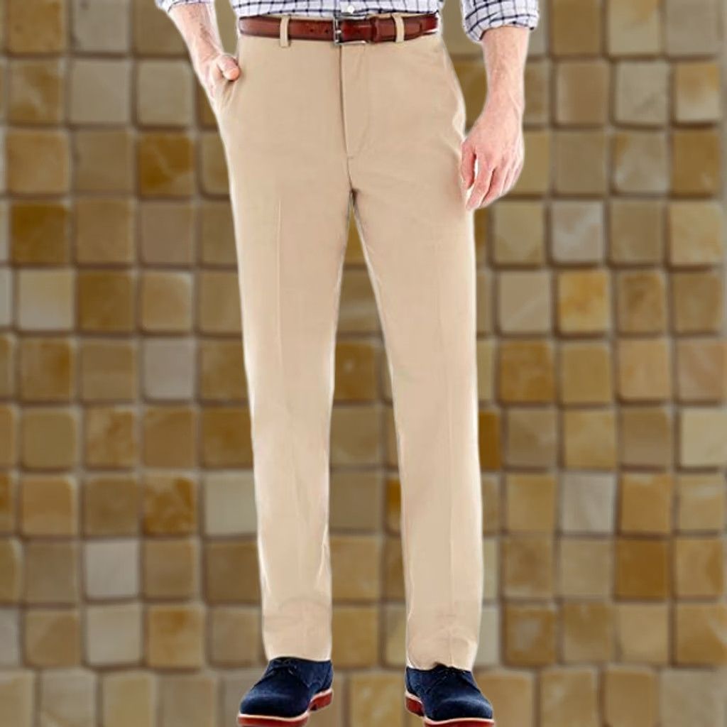 Savane Savane Mens Flat Front Dress Pants 36x30 Easy Care Repreve Recycled Fiber Brown solid front zip front Mens Size US 36 / EU 52 - 1 Preview