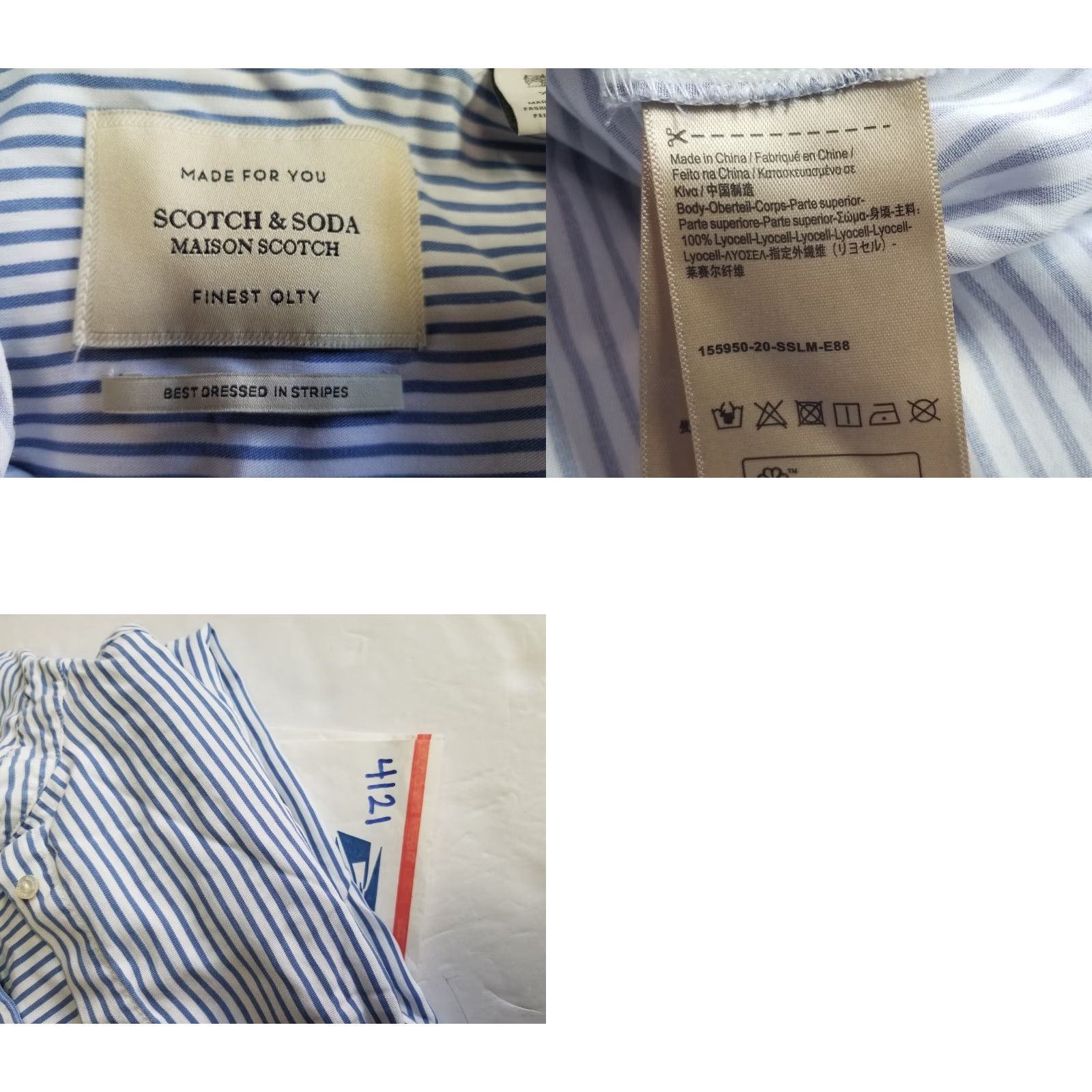 Scotch & Soda Maison Scotch & Soda Shirt Dress XS Blue Striped Long Sleeve Button Front Collared Midi Dress Women - No Belt Vintage No Belt Size XS / US 0-2 / IT 36-38 - 9 Thumbnail