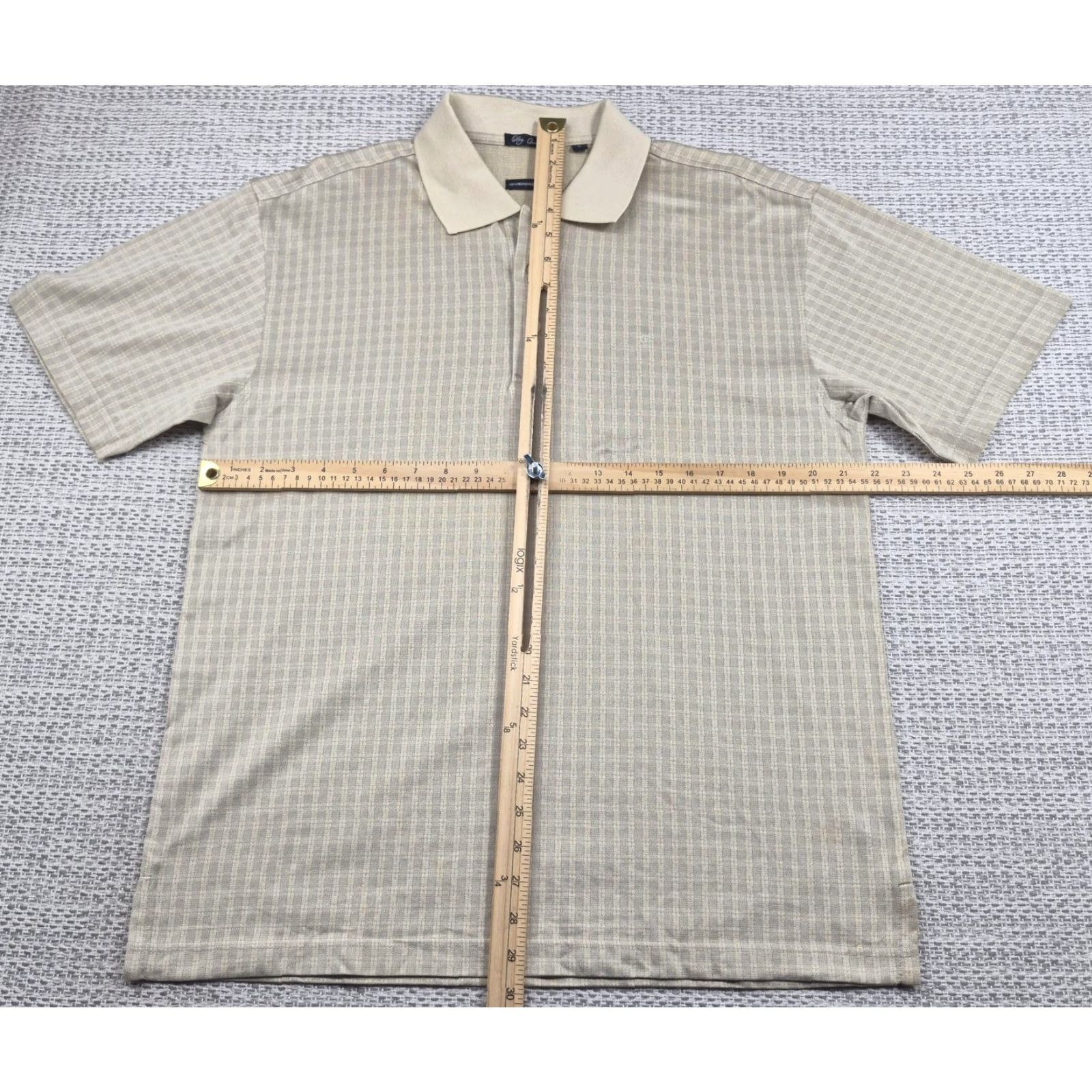 Oleg Cassini Oleg Cassini Golf Polo Shirt Mens Large Beige Check Knit 100% Mercerized Cotton Polo Shirt Mens Large Beige Check Knit 100% Mercerized Cotton Size US L / EU 52-54 / 3 - 6 Thumbnail