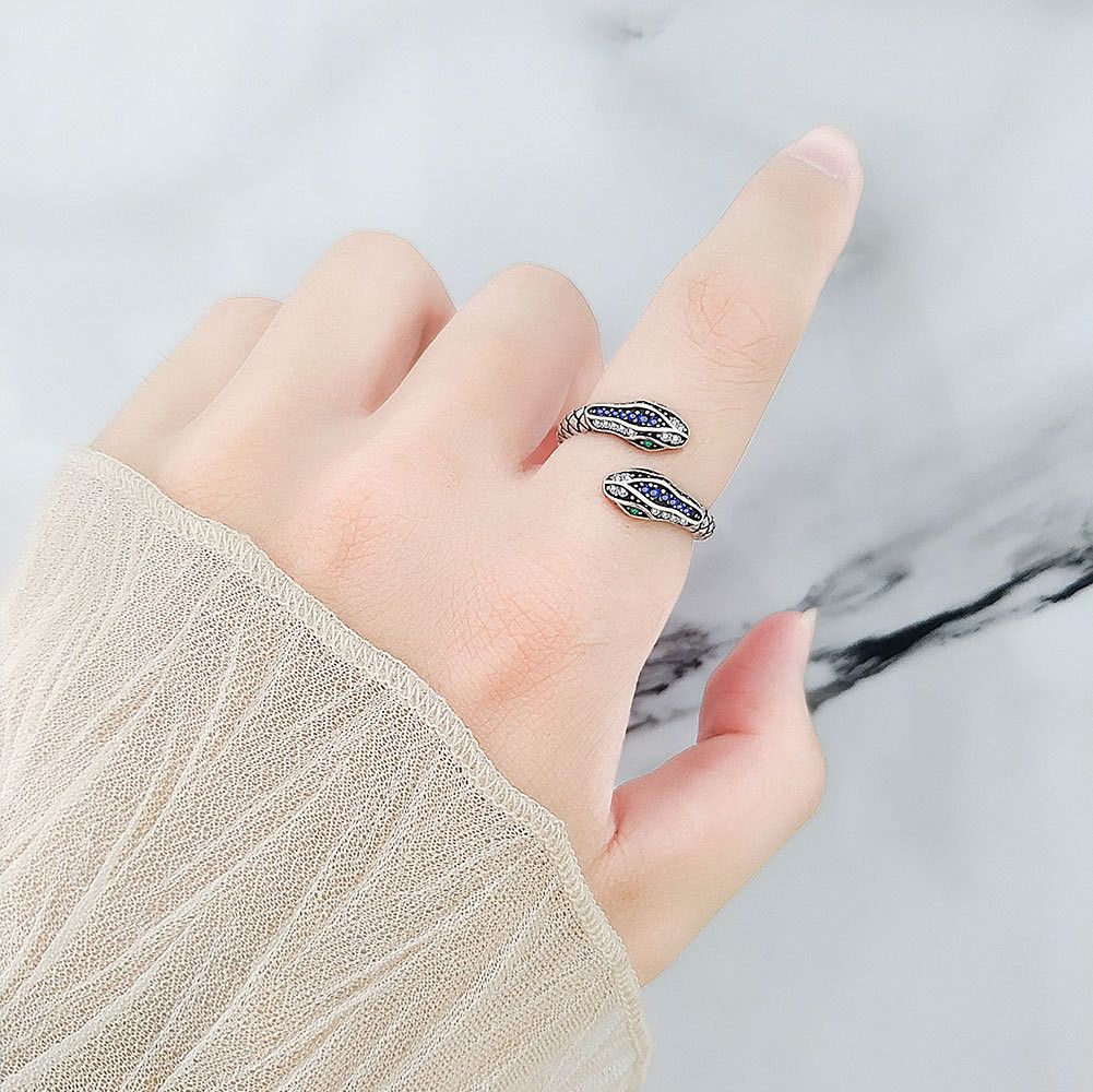 Jewelry × Vintage Snake Shape Green Eye Ring Size ONE SIZE - 4 Thumbnail