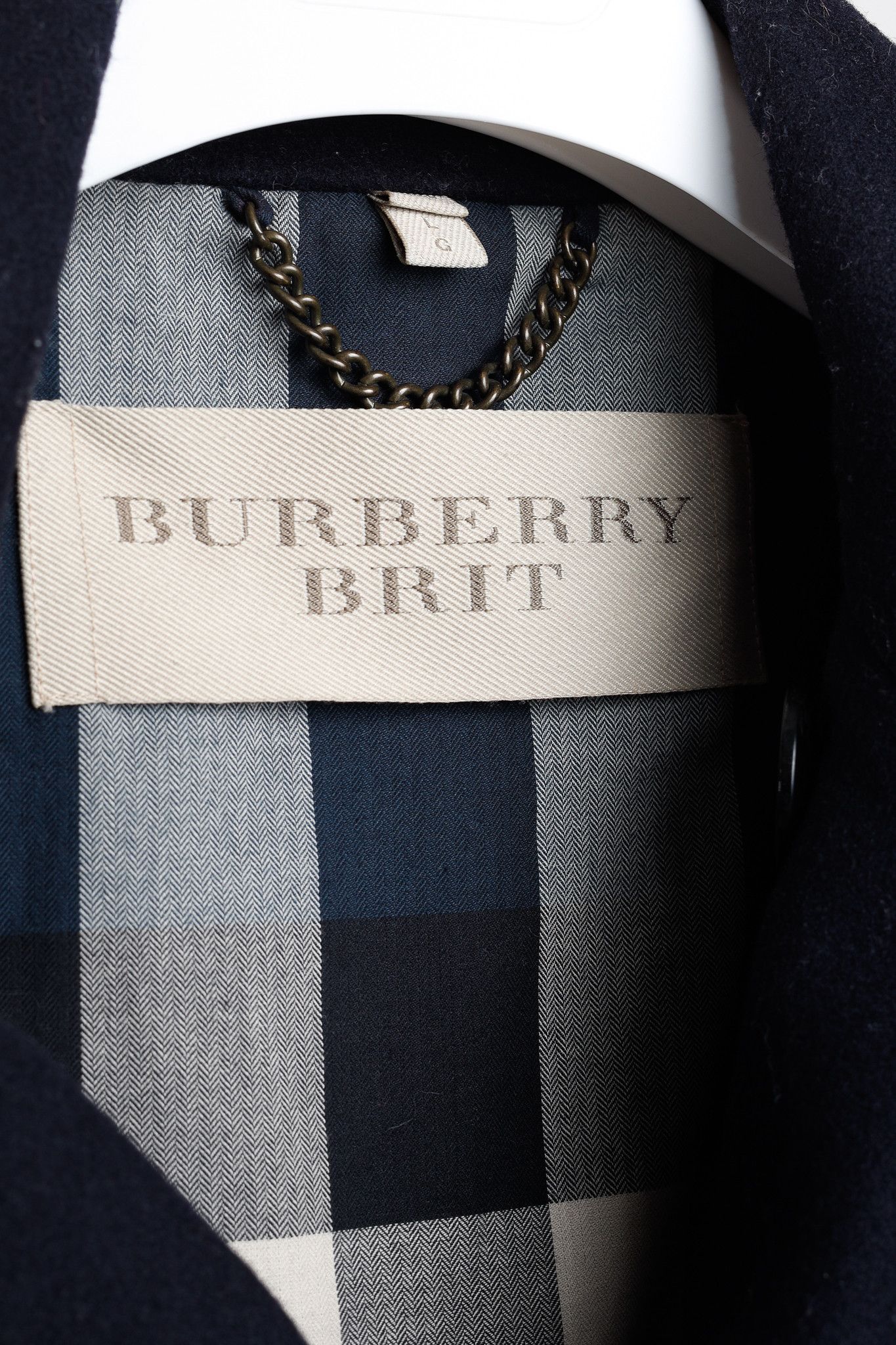 Burberry Burberry Brit Navy Wool-Blend Double-Breasted Peacoat Size US L / EU 52-54 / 3 - 4 Thumbnail