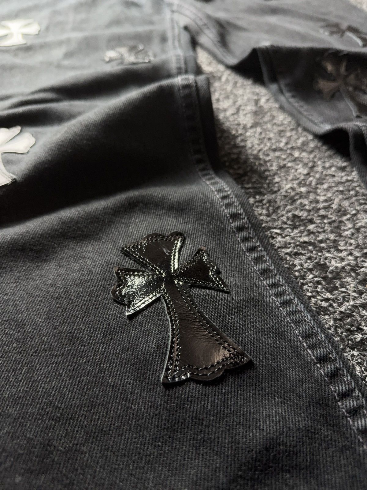 Vintage Vintage 90s Custom Chrome Hearts Style Cross Denim Jeans Size US 33 - 5 Thumbnail