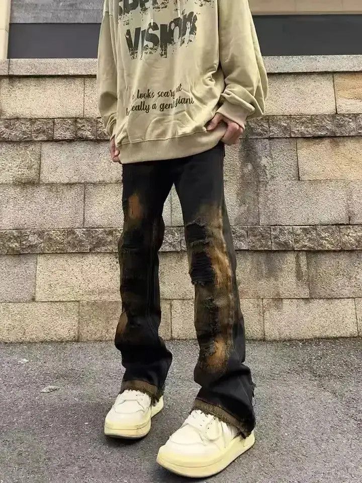 Japanese Brand Y2k Tie-dye Skinny Jeans Ripped Size US 32 / EU 48 - 1 Thumbnail
