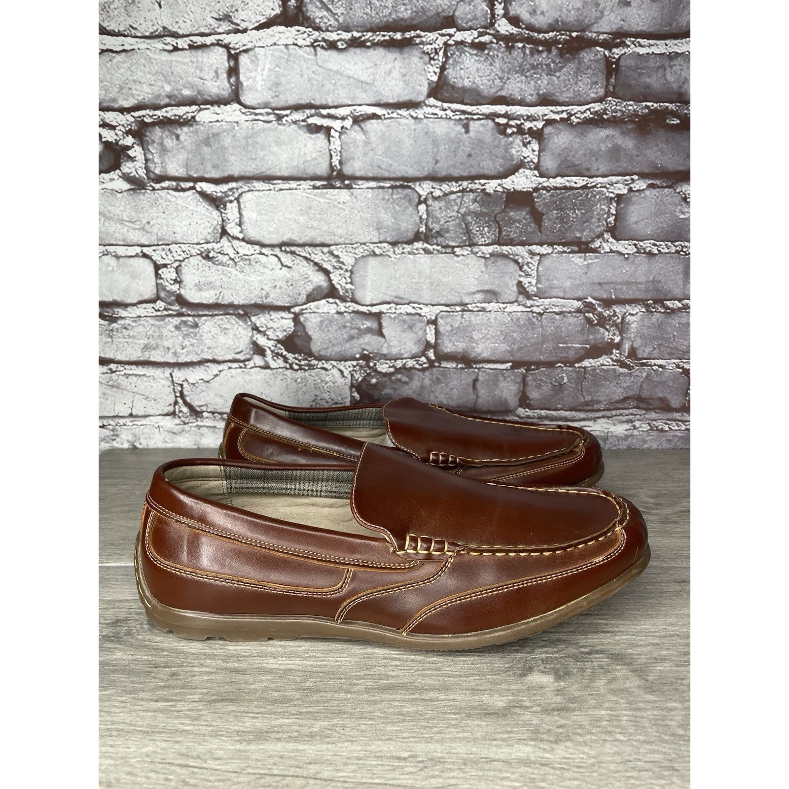 Nunn Bush Nunn Bush Dual Comfort Brown Faux Leather Driving Loafers Sh Size US 10 / EU 43 - 18 Thumbnail