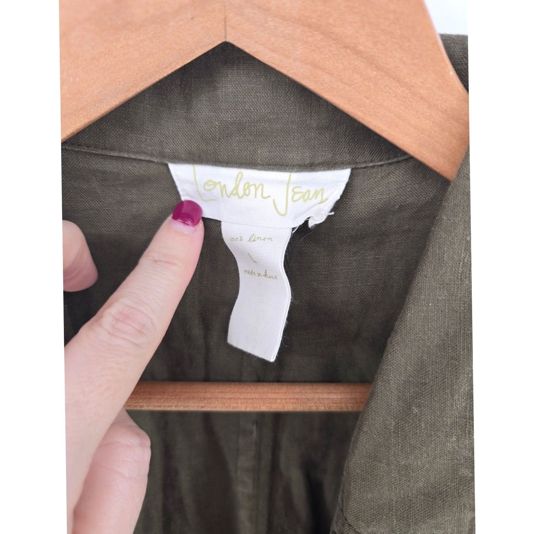 Olive VINTAGE London Jeans Jacket Size 36" / US 14 / IT 50 - 3 Thumbnail