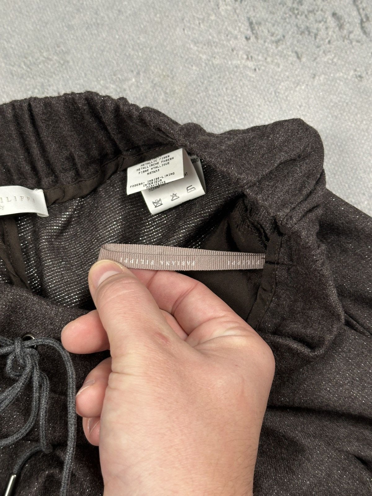 Fabiana Filippi Fabiana Filippi Italy Brown Wool Blend Drawstring Trousers Size 32" / US 10 / IT 46 - 11 Thumbnail