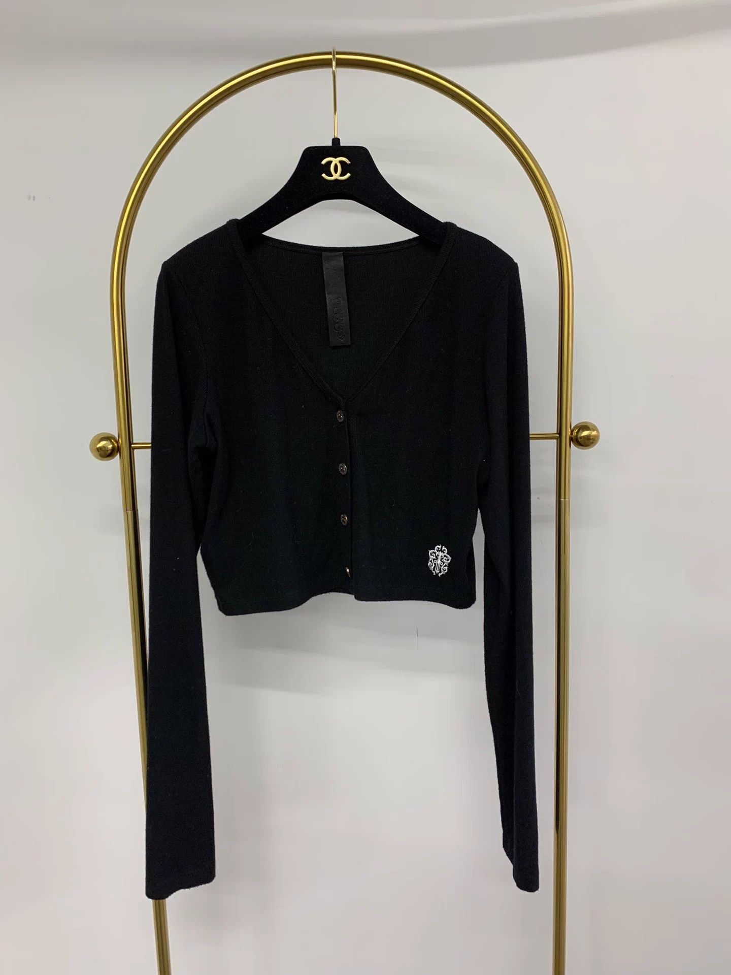 Chrome Hearts Chrome Hearts L Black Embroidered Short Cardi New Size L / US 10 / IT 46 - 1 Thumbnail
