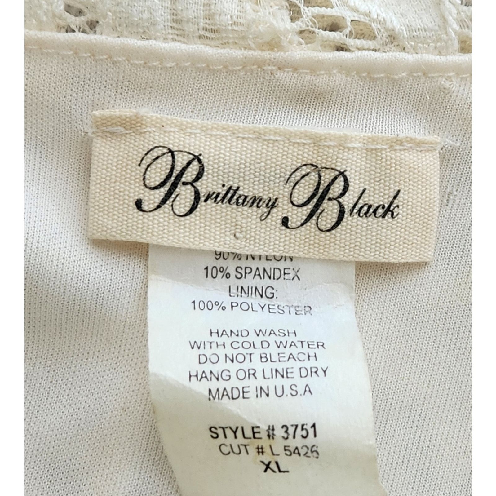 Other Brittany Black Cream Lace Overlay Dolman Sleeve Top XL Flowy Size XL / US 12-14 / IT 48-50 - 4 Thumbnail