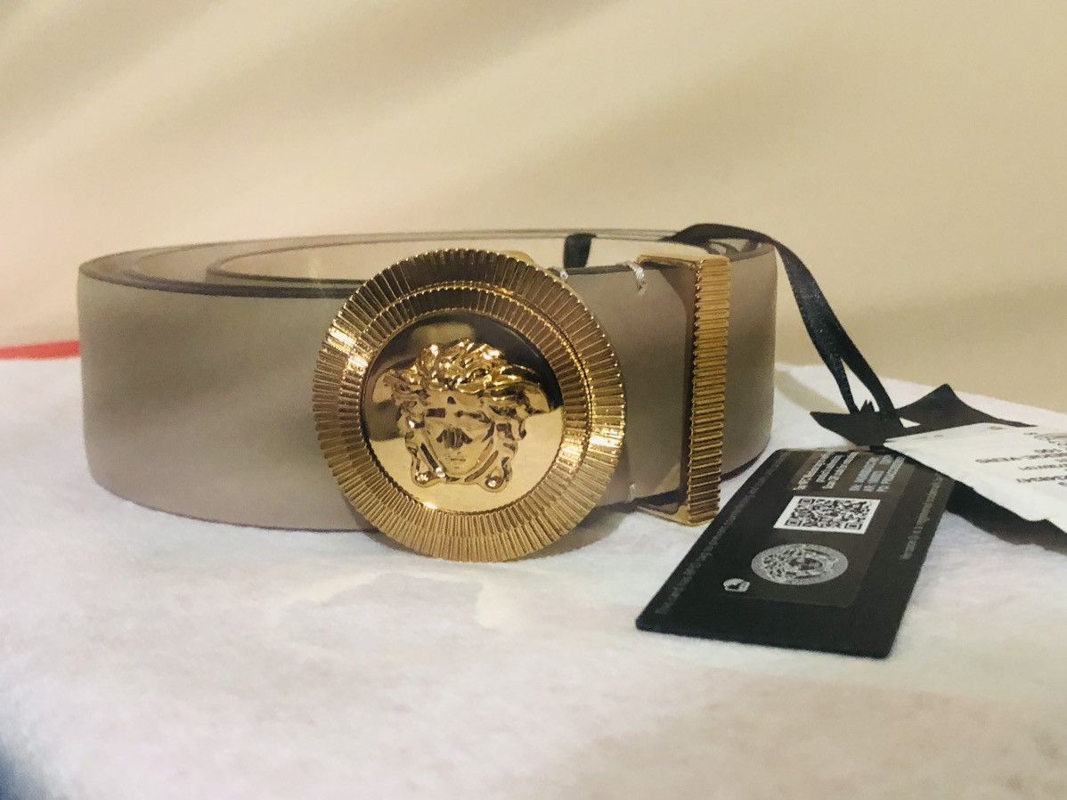 Versace Versace Medusa Leather Belt Biggie Beige 💎🏷️ Size 40 - 7 Thumbnail