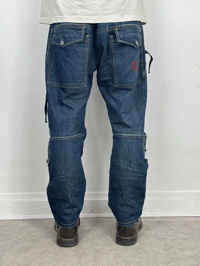 Marithe + Francois Girbaud 2000s Marithé + François Girbaud Blue Denim Cargo Jeans Size US 32 / EU 48 - 3 Thumbnail