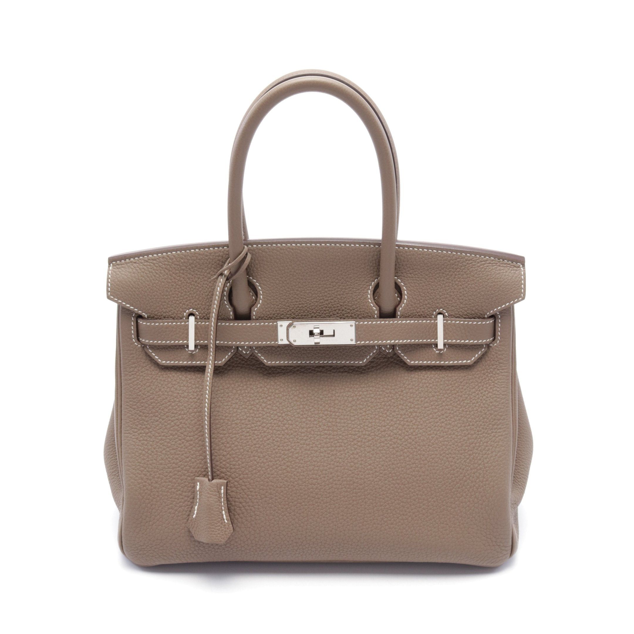 Hermes Hermes Birkin 30 Etoupe Handbag Togo Gray Brown Silver Hardware C Engraved Size ONE SIZE - 1 Thumbnail