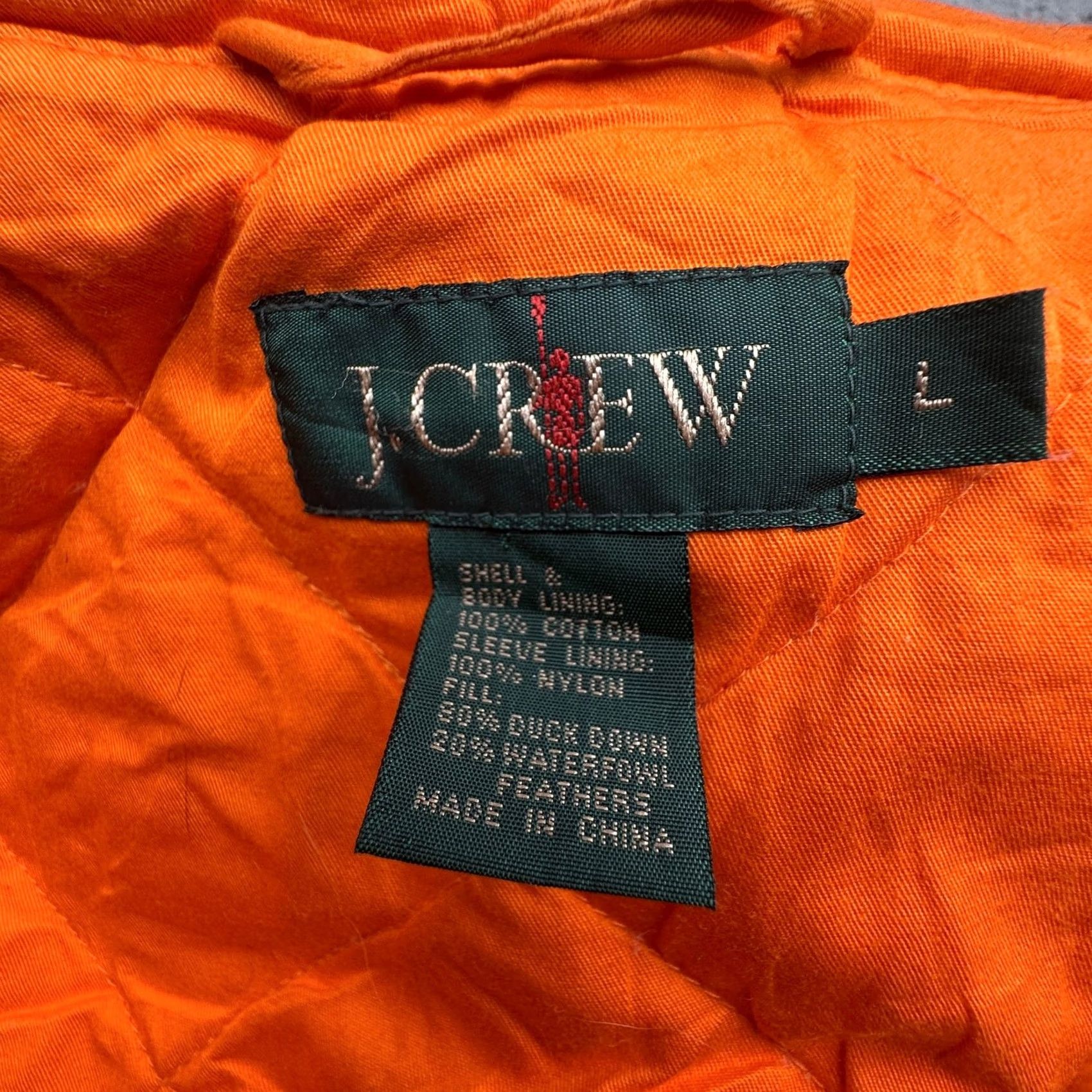 J.Crew VINTAGE J.CREW Duck Down Hunting Quilted Vest Mens Large Orange Convertible Vest Size US L / EU 52-54 / 3 - 3 Thumbnail