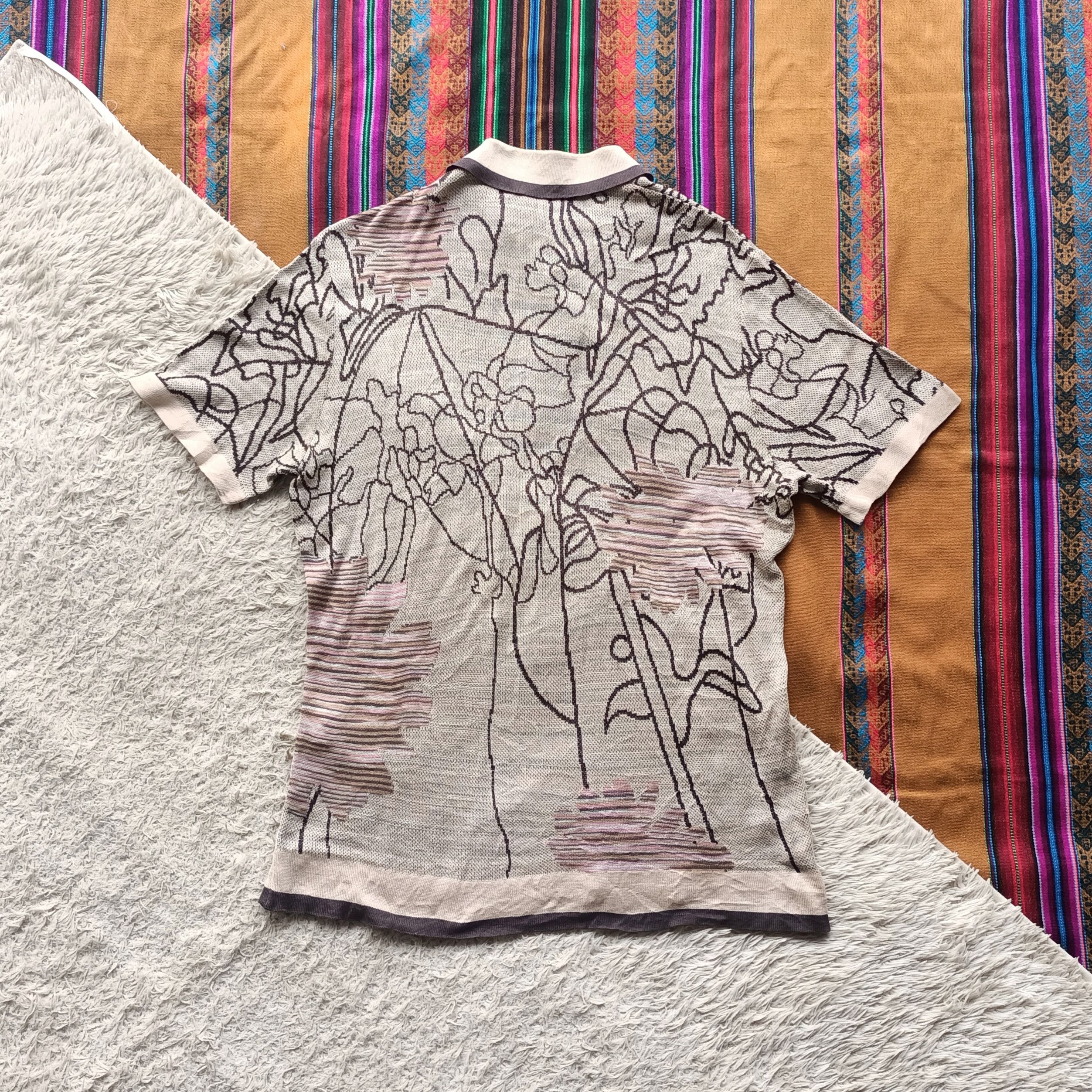 Missoni 00s Missoni italy tropical forest rayon polo shirt Size US M / EU 48-50 / 2 - 2 Thumbnail