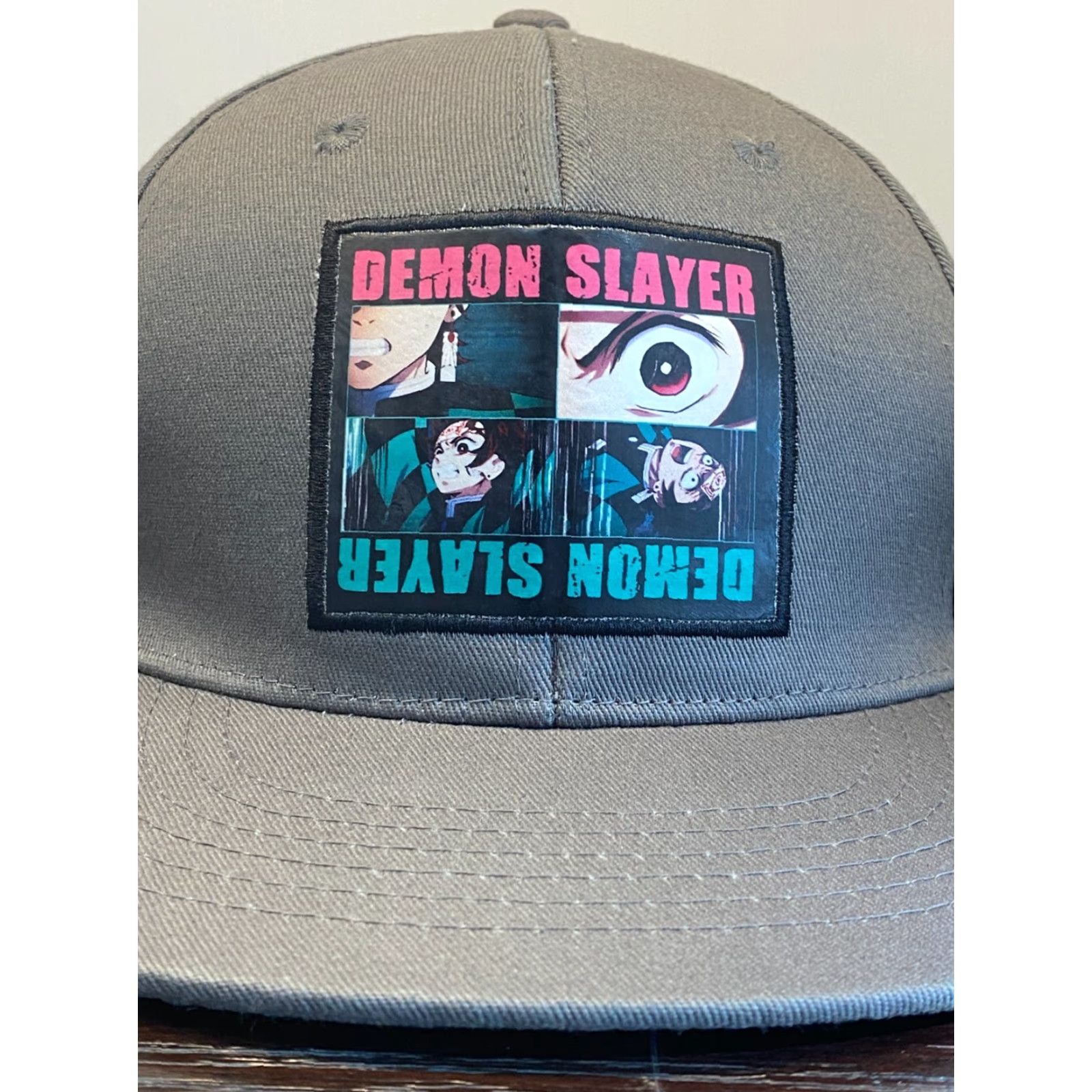 Vintage VINTAGE Demon Slayer Culture Fly Adult Snapback Hat Gray Anime Cartoon Cosplay Adjustable Mens Size ONE SIZE - 2 Thumbnail