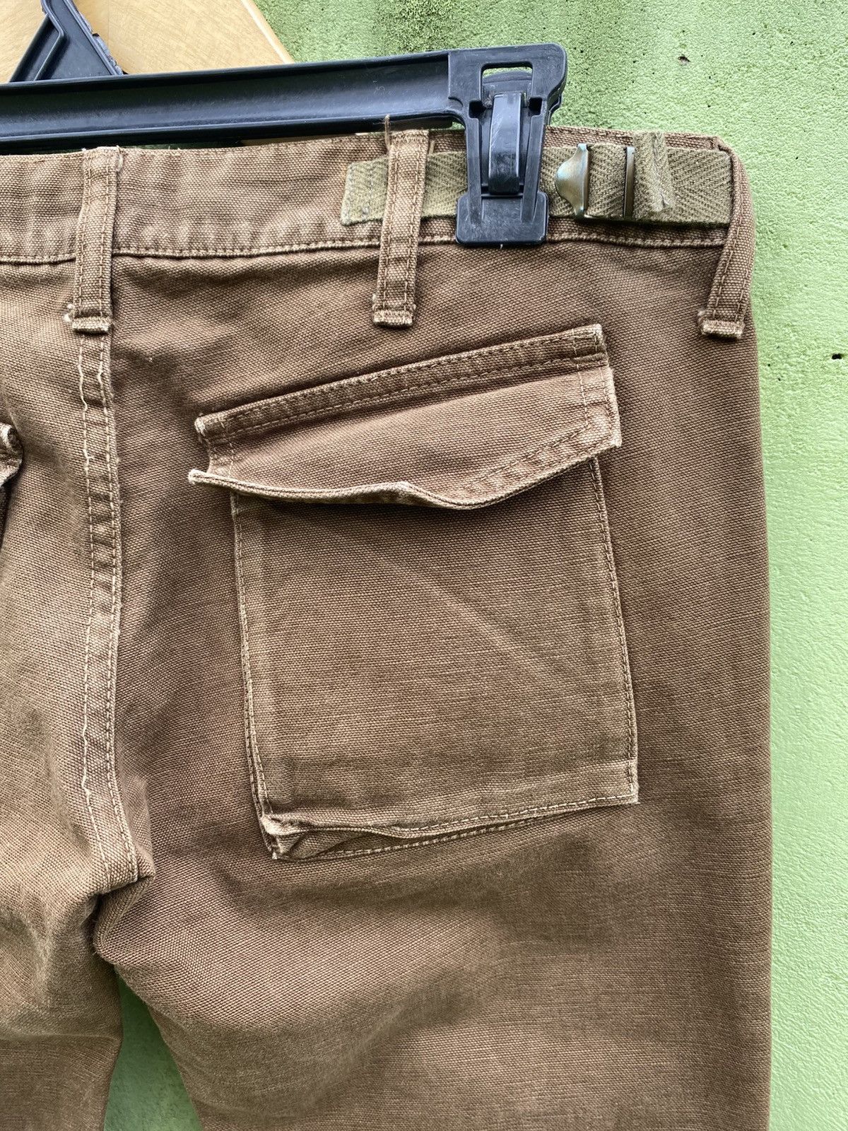 Le Grande Bleu (L.G.B.) L.G.B. Brown Canvas Pants Utility Cargo Pocket & Distress Size US 31 - 10 Thumbnail