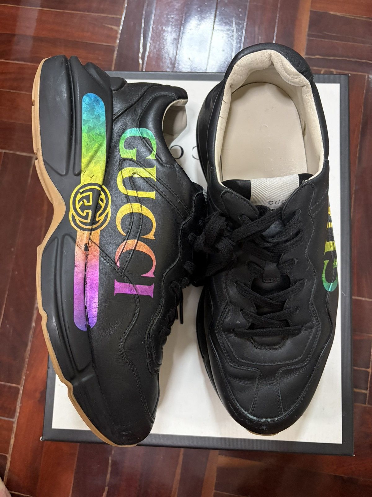 Gucci Gucci Rhyton Leather Sneakers Size US 10 / EU 43 - 3 Thumbnail