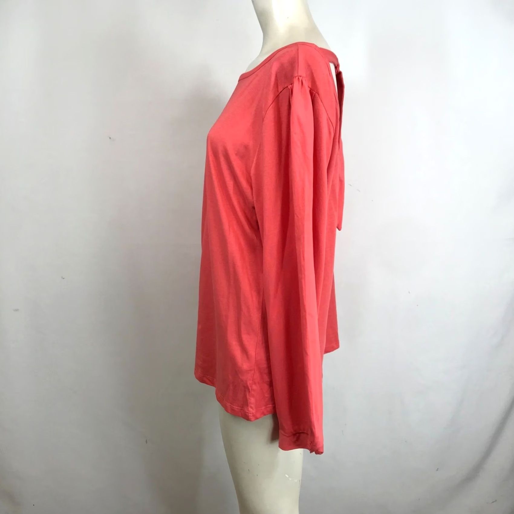 J.Crew J. CREW Women's XXL Pink Long Sleeve Blouse Ties In Back Cotton Top Shirt Size XXL / US 16-18 / IT 52-54 - 6 Thumbnail