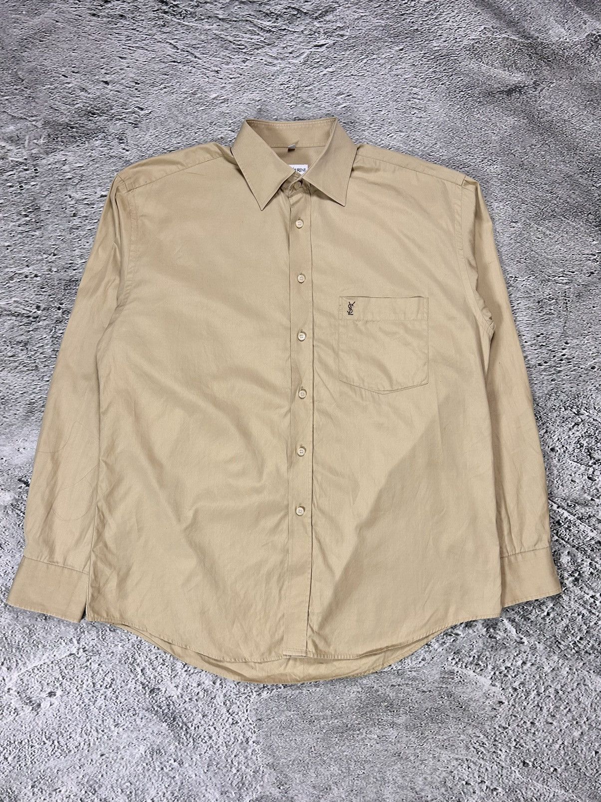 Yves Saint Laurent Yves Saint Laurent vintage beige shirt long sleeve Size US L / EU 52-54 / 3 - 1 Thumbnail