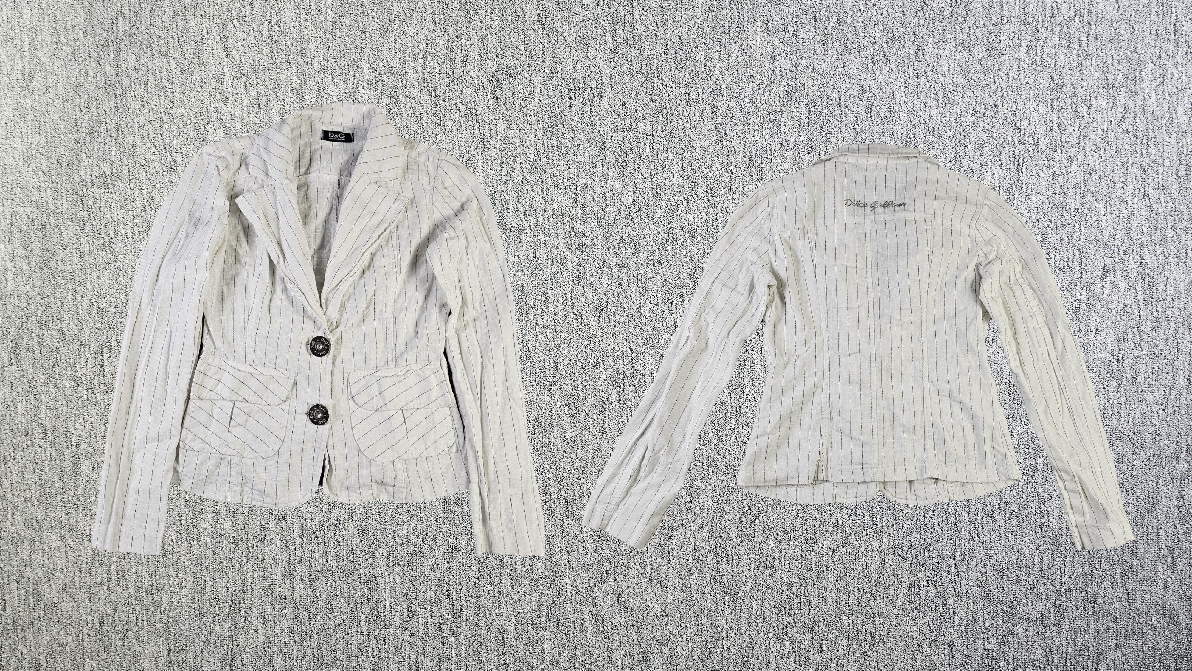 Dolce & Gabbana D&G Dolce & Gabbana Y2K Rhinestone Pinstripe Blazer Italy L Size L / US 10 / IT 46 - 1 Thumbnail